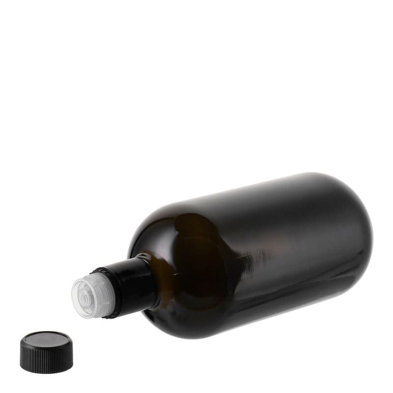 750 ml-es ecetes/olajos palack 'Biolio', üveg, antikzöld, szájnyílás: DOP