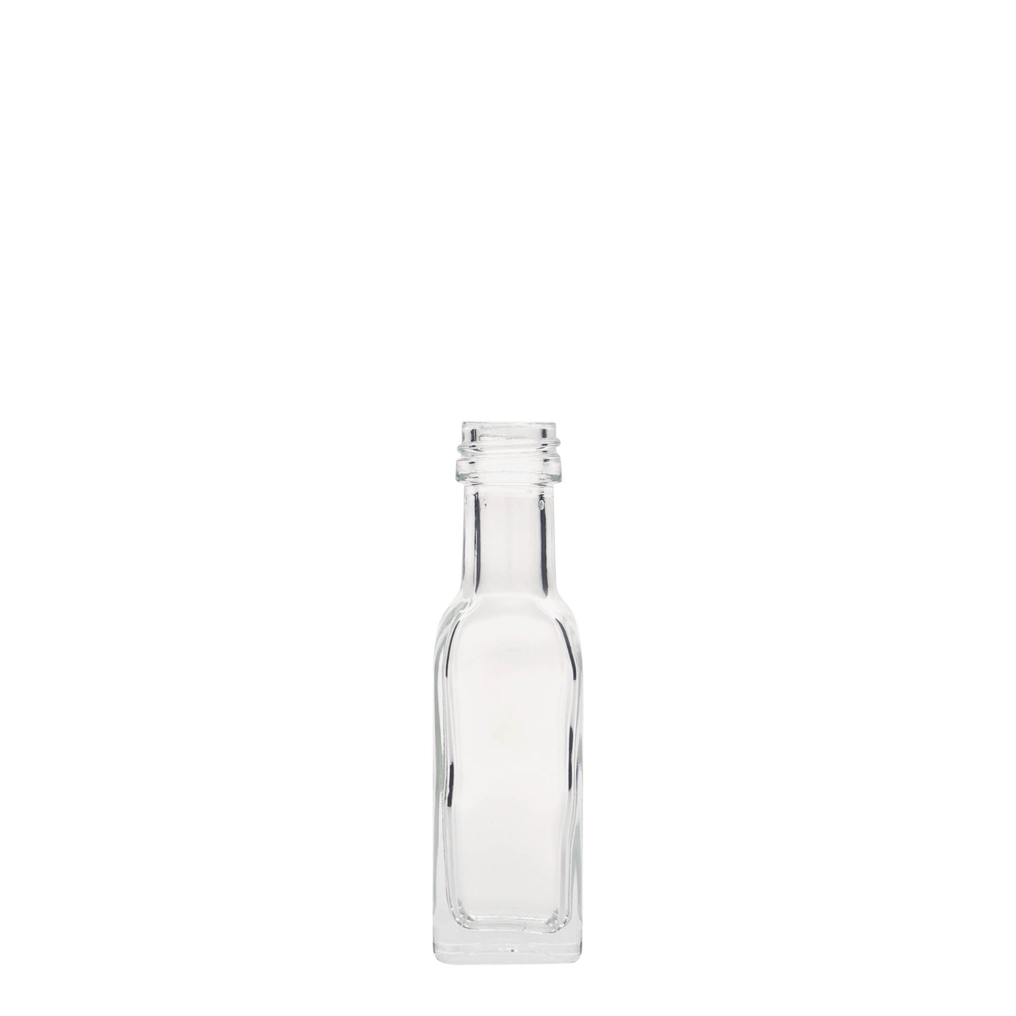 20 ml-es 'Marasca' üvegfiola, négyzet alakú, nyílás: PP 18 20 ml-es 'Marasca' üvegfiola, négyzet alakú, nyílás: PP 18