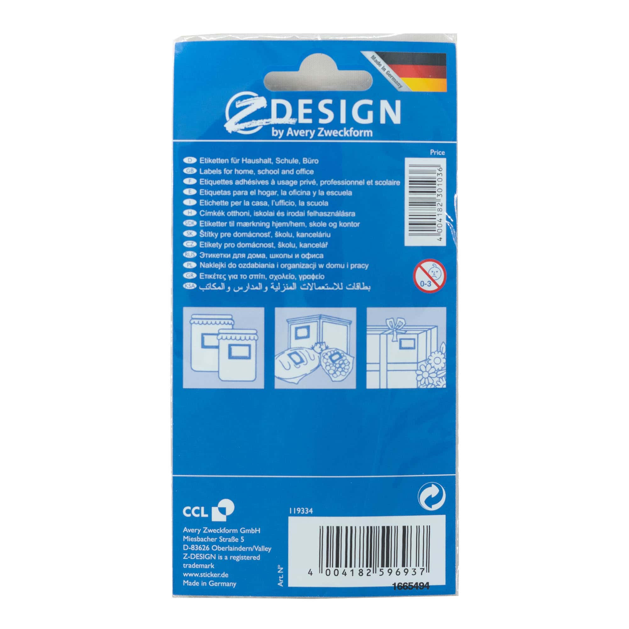 Zweckform címkék 'Gyümölcs-keret', téglalap alakú, papír, többszínű