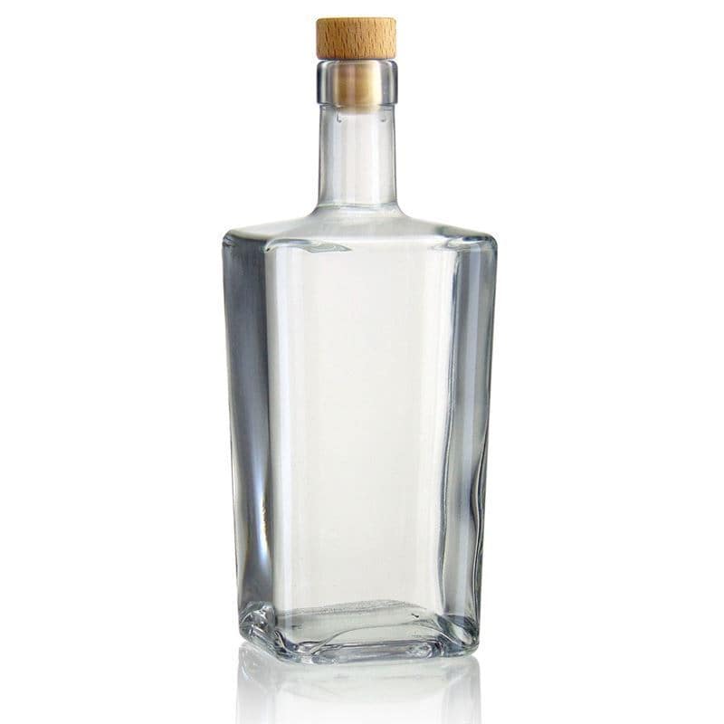500 ml-es üvegpalack 'Noel', négyzet alakú, szájnyílás: parafadugó