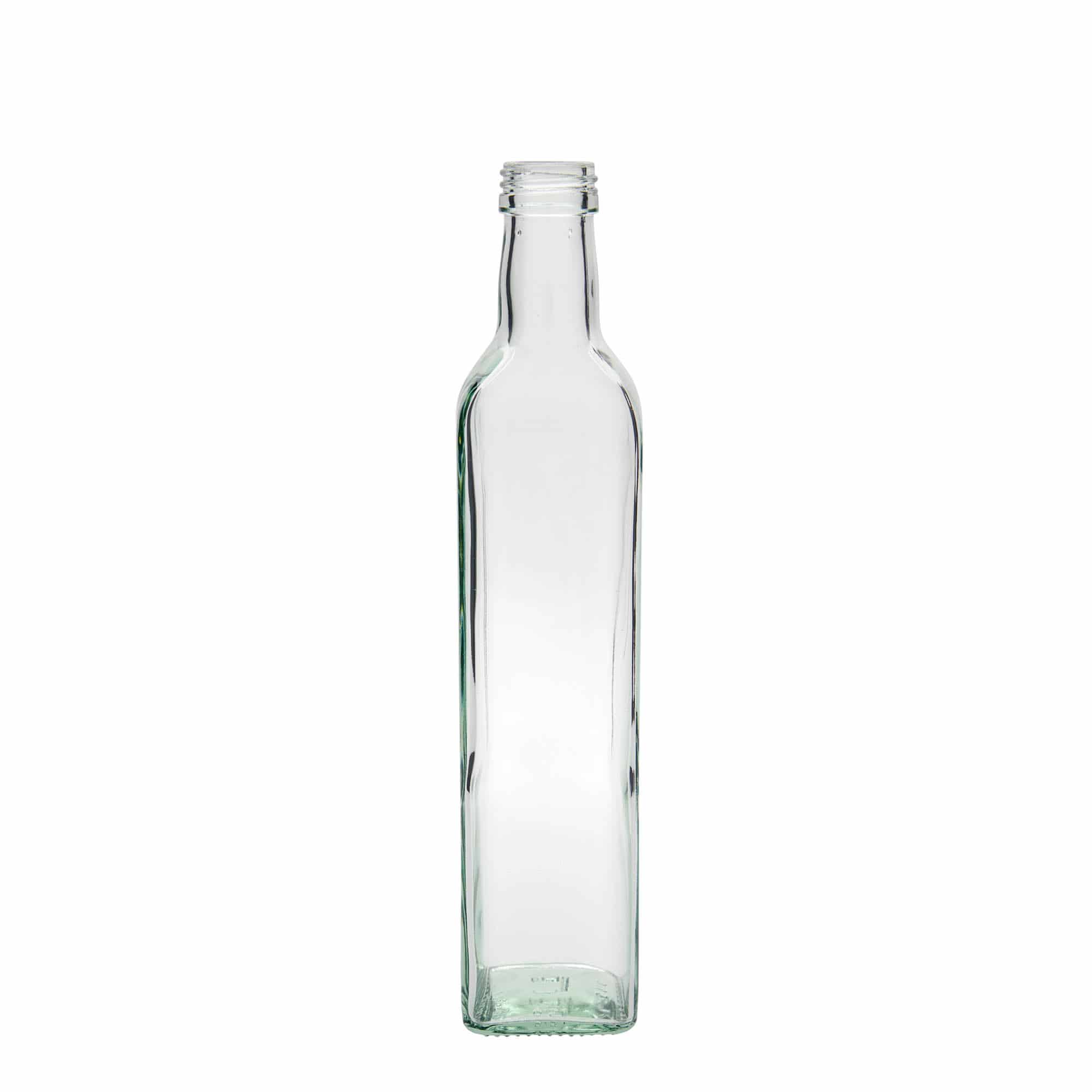 500 ml üvegpalack 'Marasca', négyzet alakú, nyílás: PP 31,5