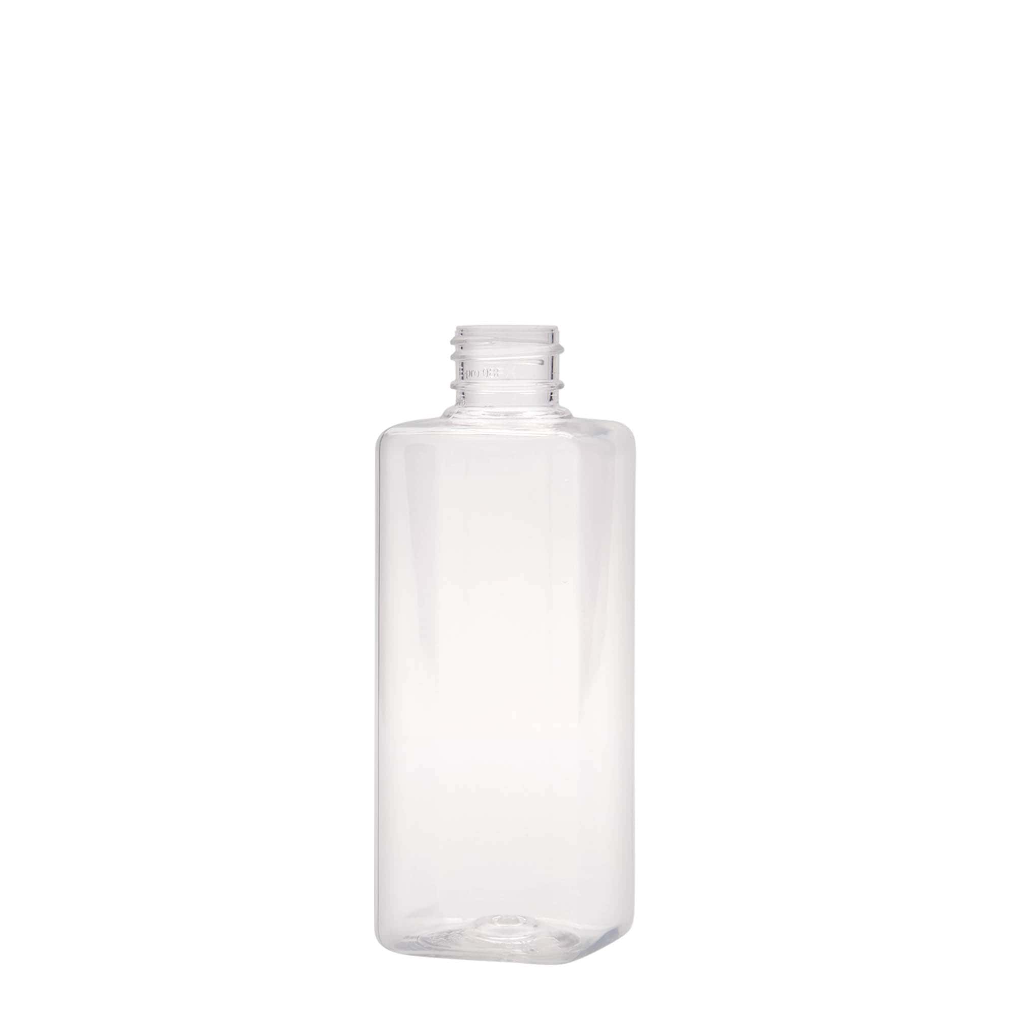 200 ml PET-palack 'Karl', négyzet alakú, műanyag, nyakméret: 24/410