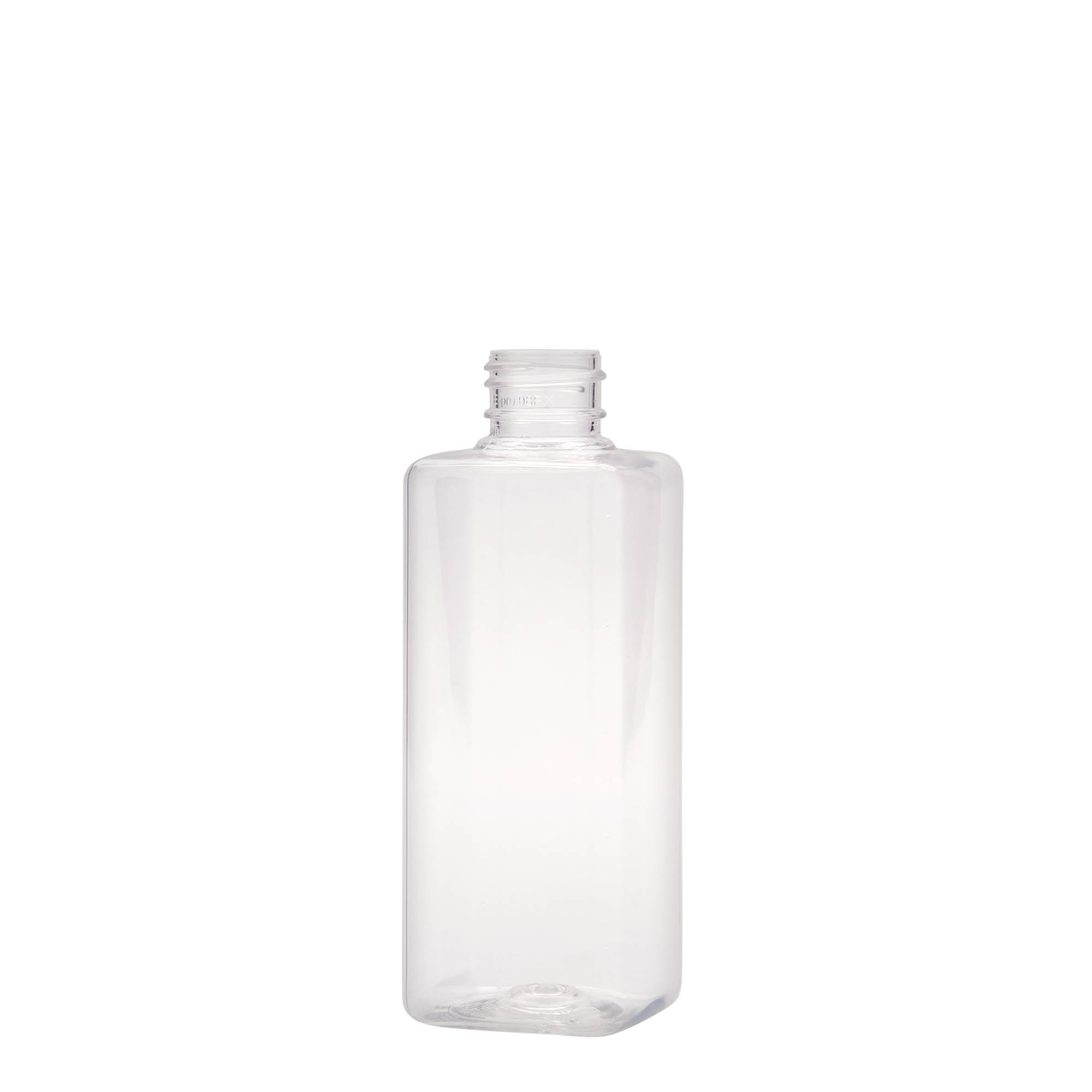 200 ml PET-palack 'Karl', négyzet alakú, műanyag, nyakméret: 24/410