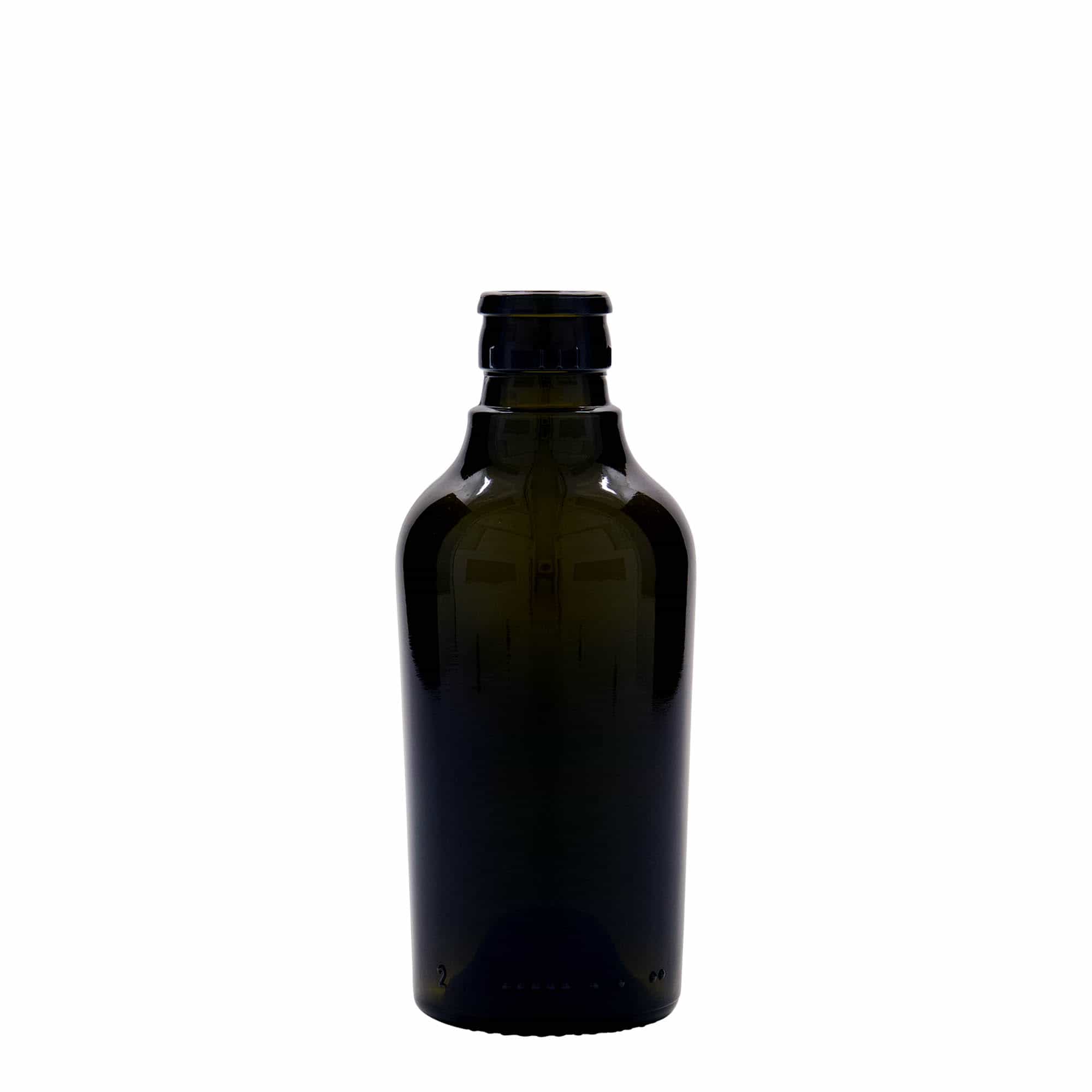 250 ml-es ecetes/olajos palack 'Oleum', üveg, antikzöld, szájnyílás: DOP 250 ml-es ecetes/olajos palack 'Oleum', üveg, antikzöld, szájnyílás: DOP
