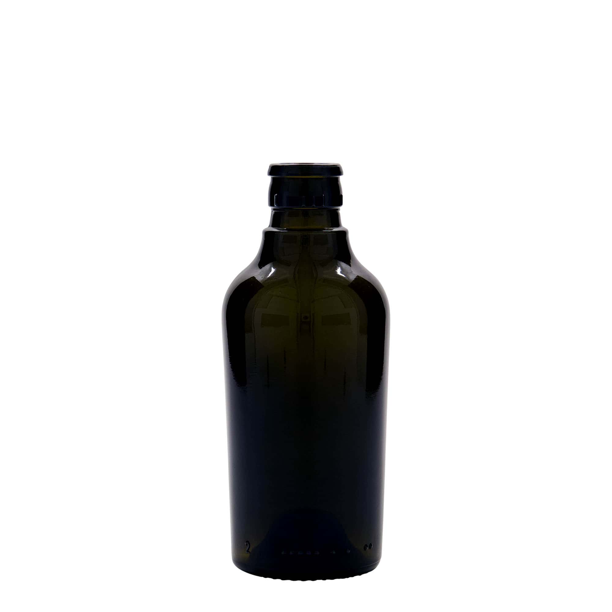 250 ml ecet-/olajüveg 'Oleum', üveg, antikzöld, nyílás: DOP
