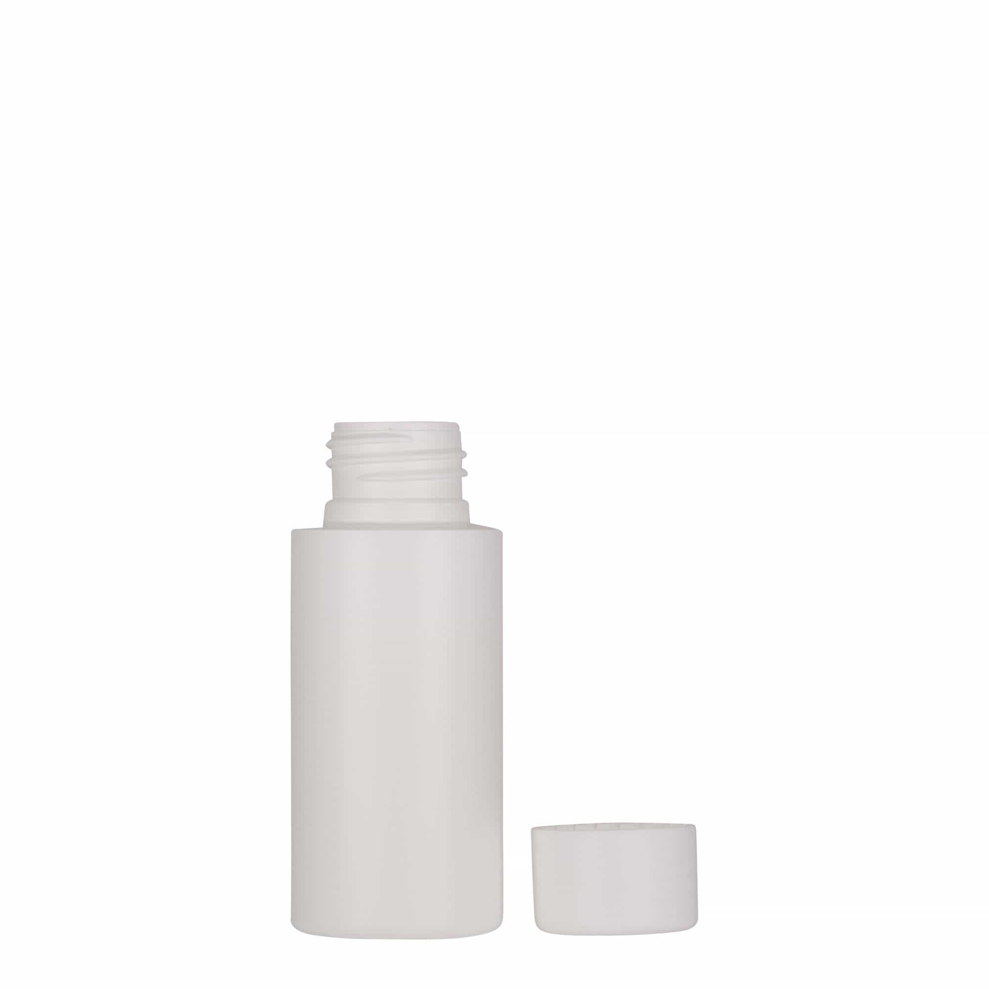 50 ml műanyag palack 'Pipe', zöld HDPE, fehér, nyílás: 24/410