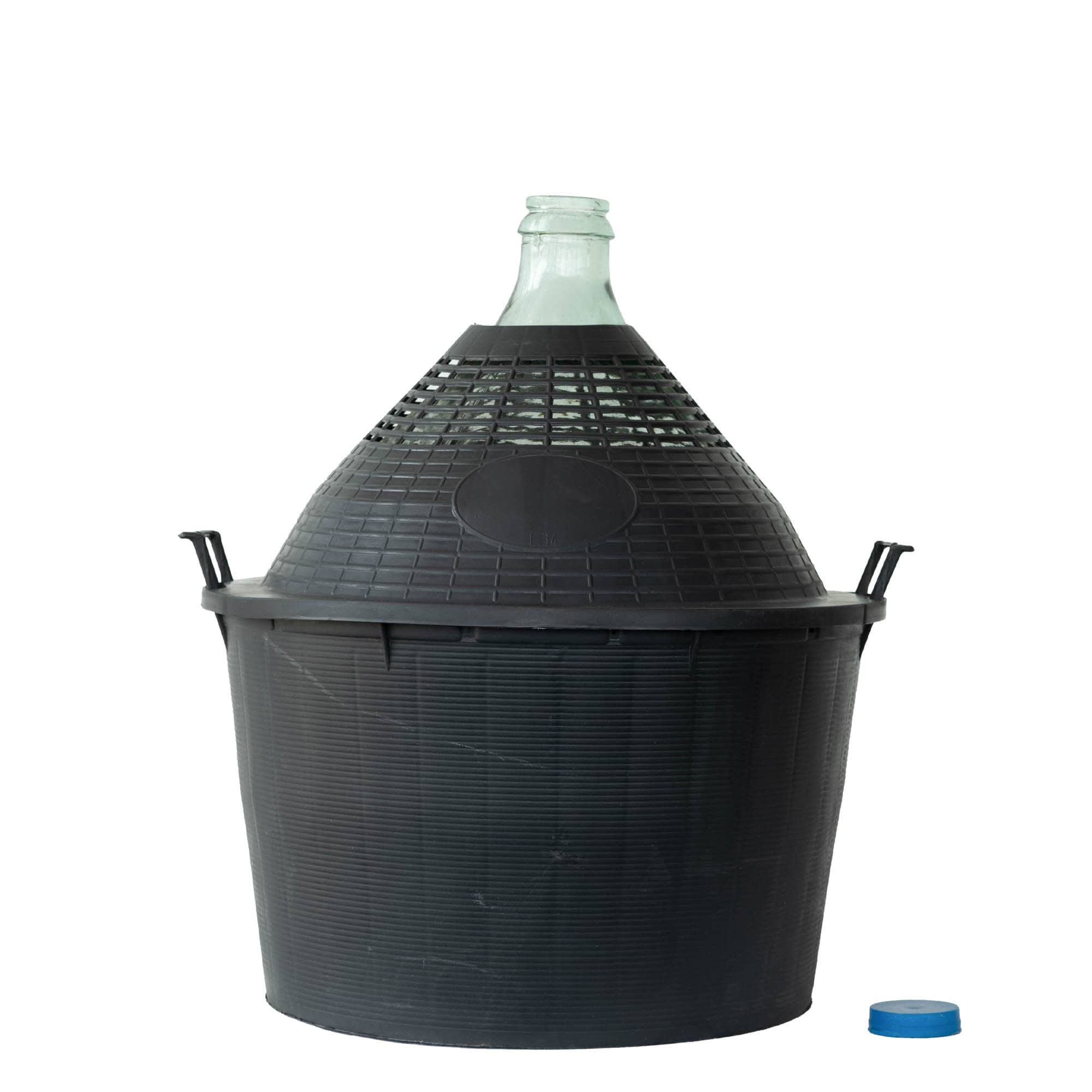 34 l ballonpalack keskeny nyakkal, üveg, nyílás: ráhúzható fedél