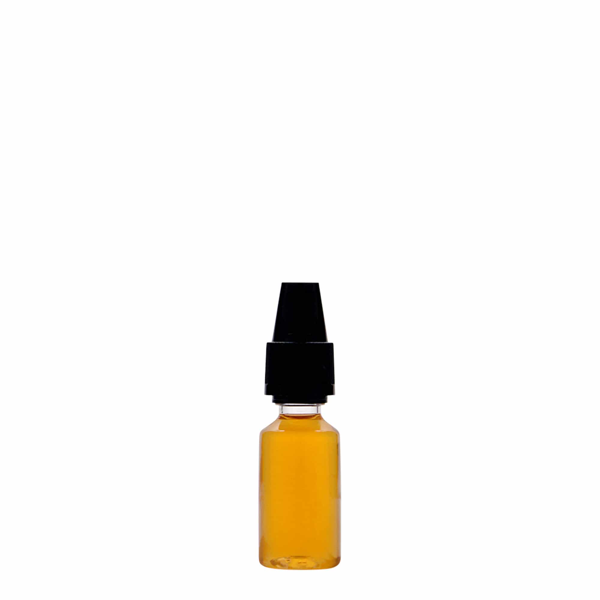10 ml PET-palack „E-Liquid” minőségi és gyermekbiztos zárással, műanyag, nyílás: csavarzár