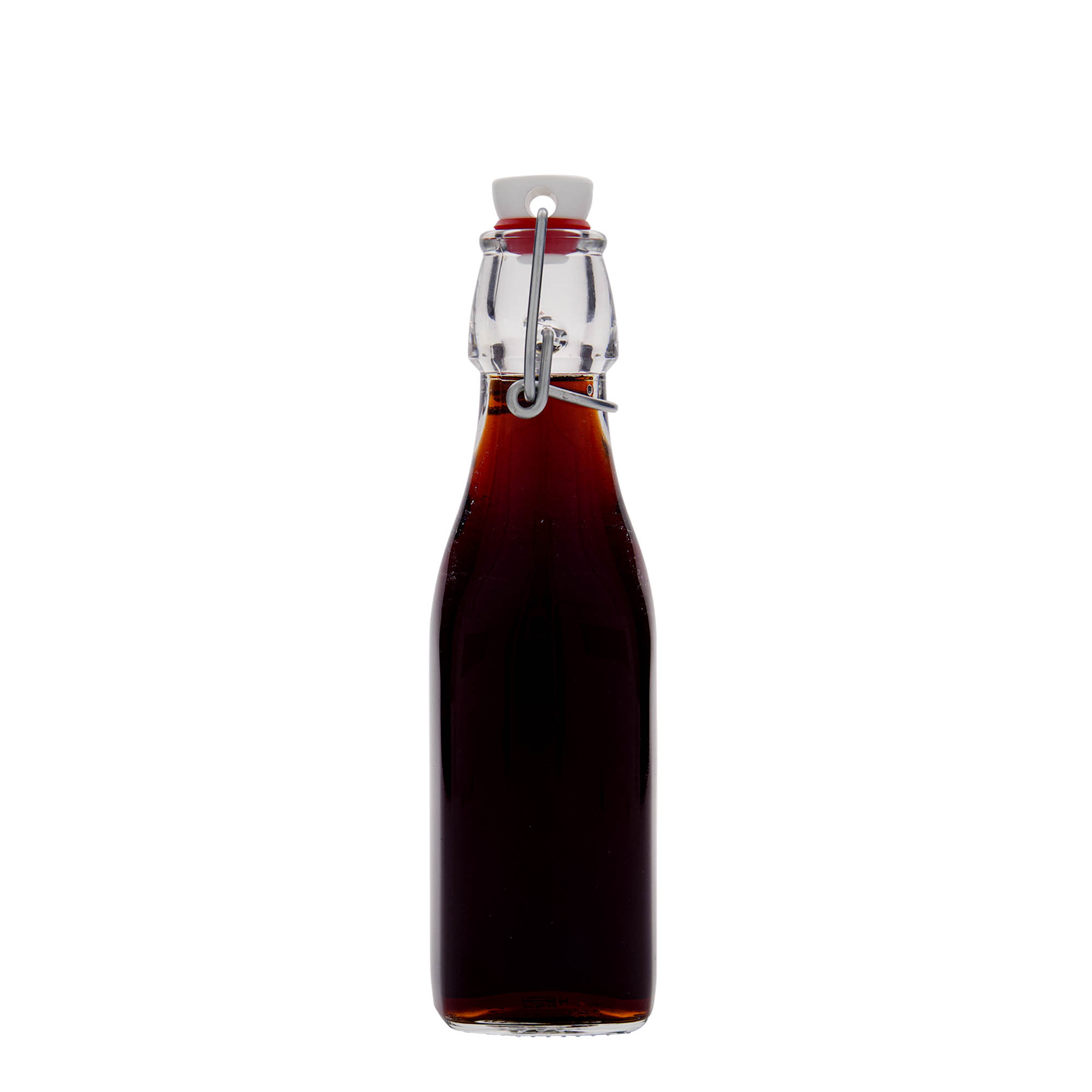 250 ml üveges palack 'Swing, négyzet alakú, nyílás: csatos záróelem' 250 ml üveges palack 'Swing, négyzet alakú, nyílás: csatos záróelem'
