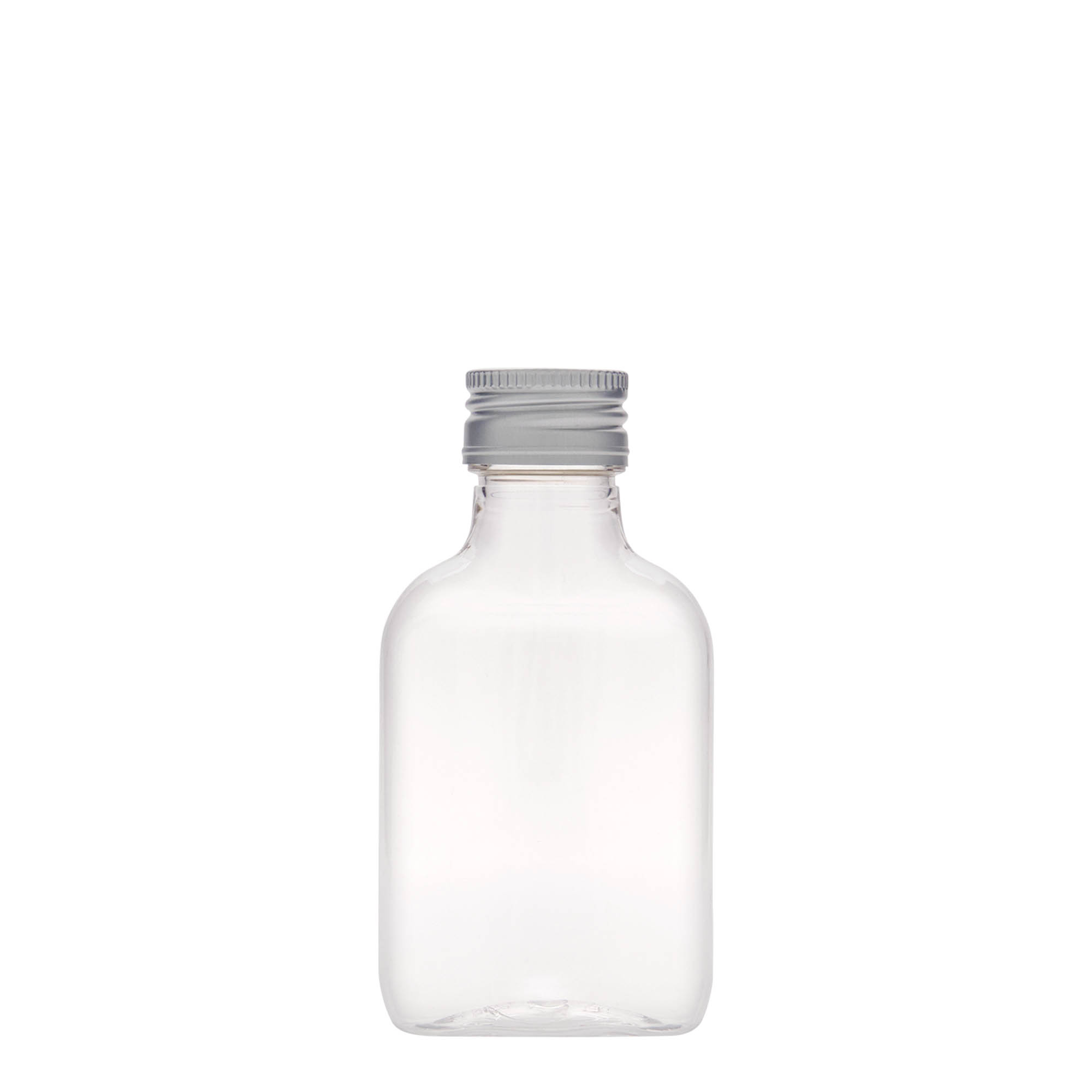 100 ml zsebflakon, ovális, PET műanyag, nyílás: PP 28 100 ml zsebflakon, ovális, PET műanyag, nyílás: PP 28