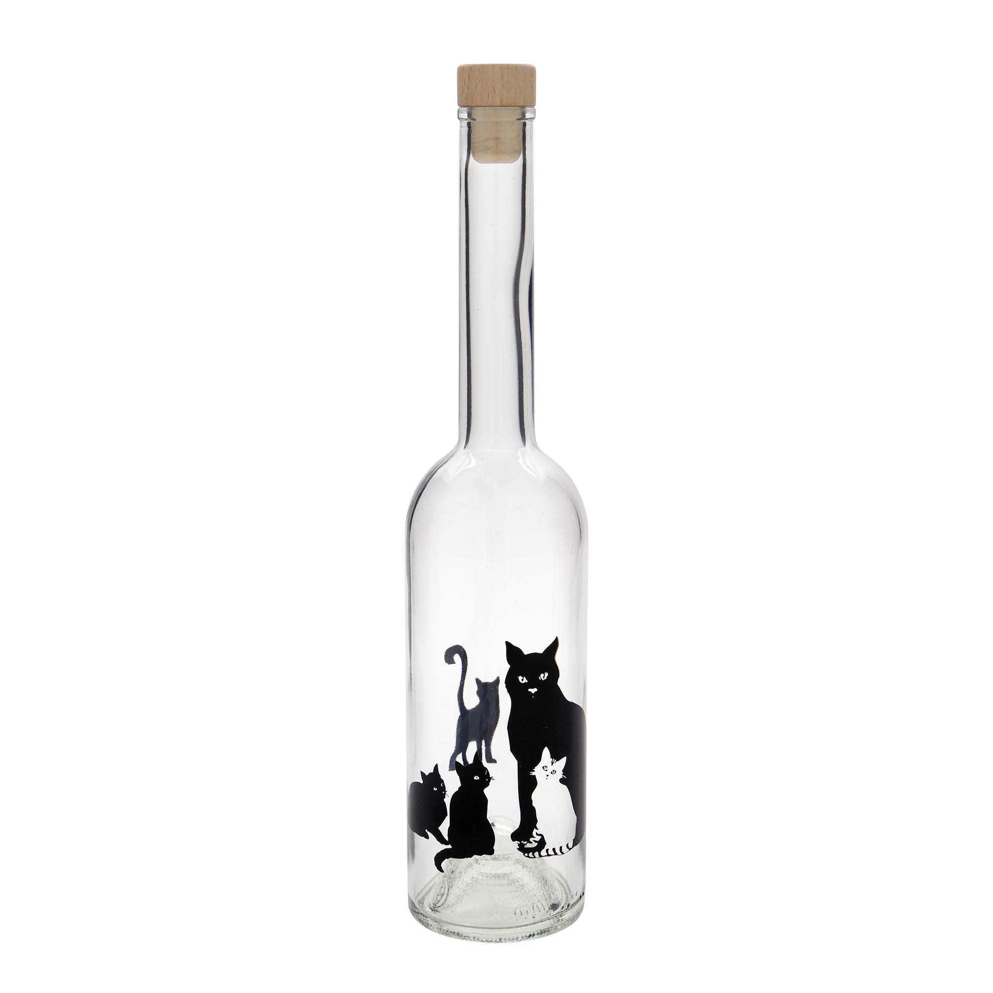 500 ml üveges palack 'Opera', motívum: macskák, nyílás: parafa 500 ml üveges palack 'Opera', motívum: macskák, nyílás: parafa