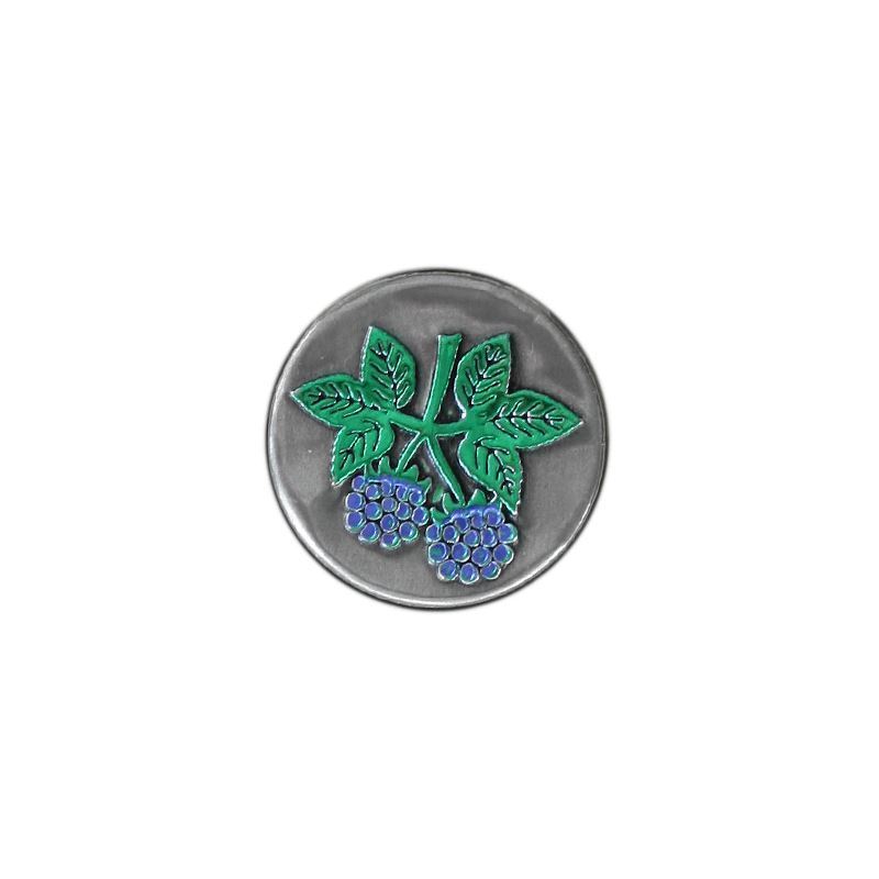 Óncímke 'Fekete szeder', kerek, fém, ezüst