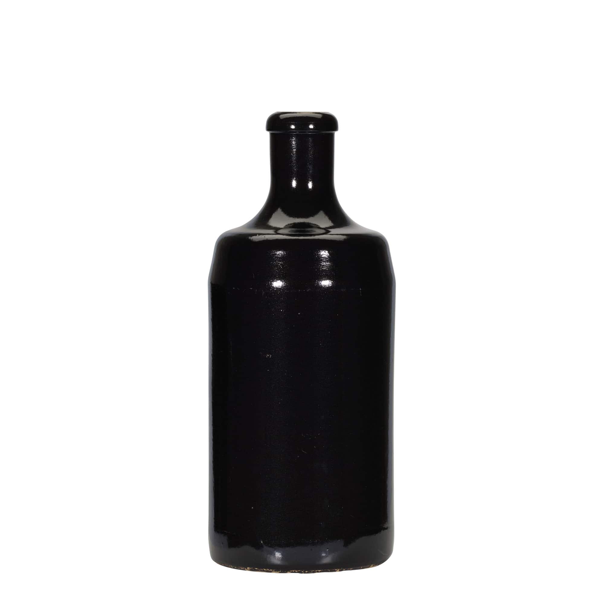 700 ml agyagedény 'Calvados, kőedény, fekete, száj: parafa'