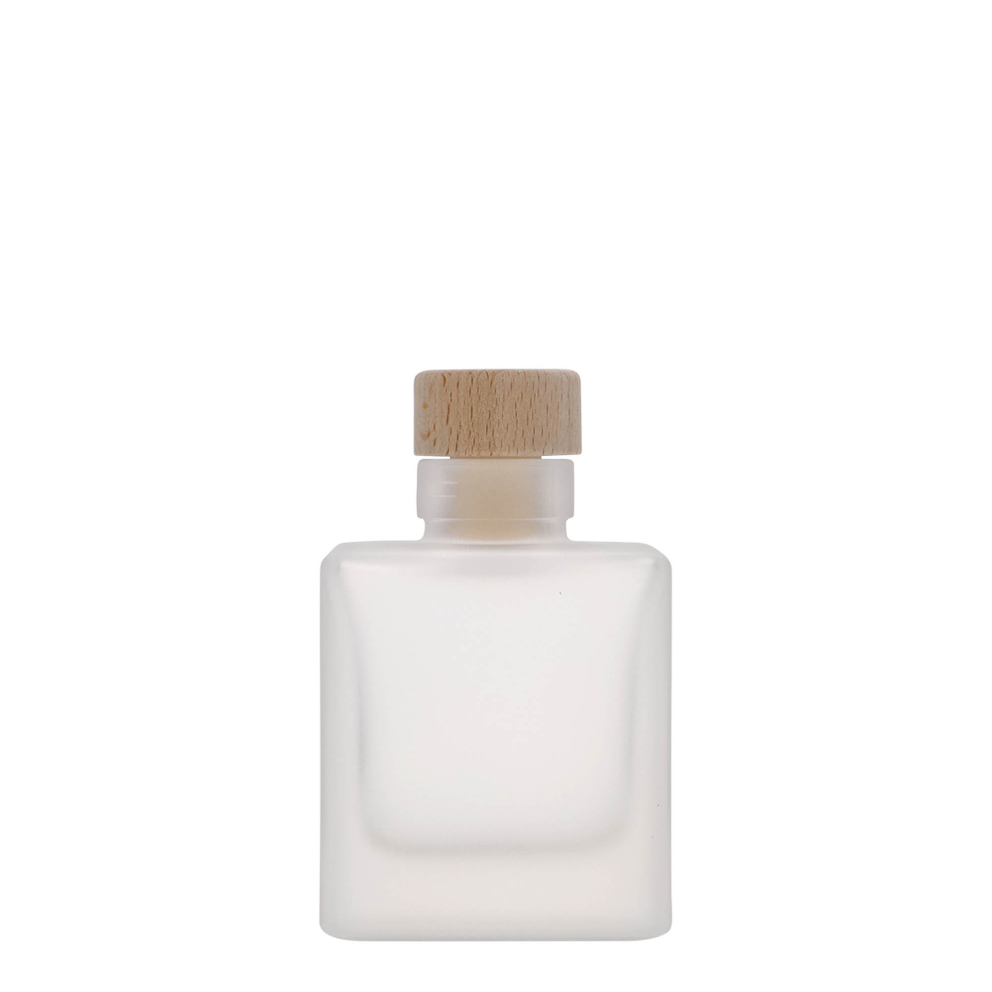 100 ml üveges üveg 'Cube', négyzet alakú, jeges hatású, nyílás: parafa 100 ml üveges üveg 'Cube', négyzet alakú, jeges hatású, nyílás: parafa