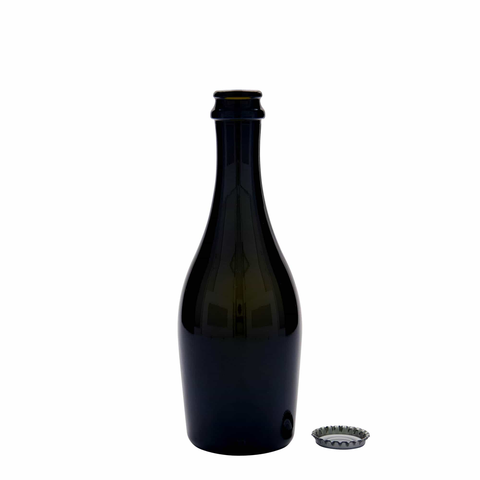 330 ml pezsgősüveg 'Carmen', üveg, antikzöld, nyak: csavarzár