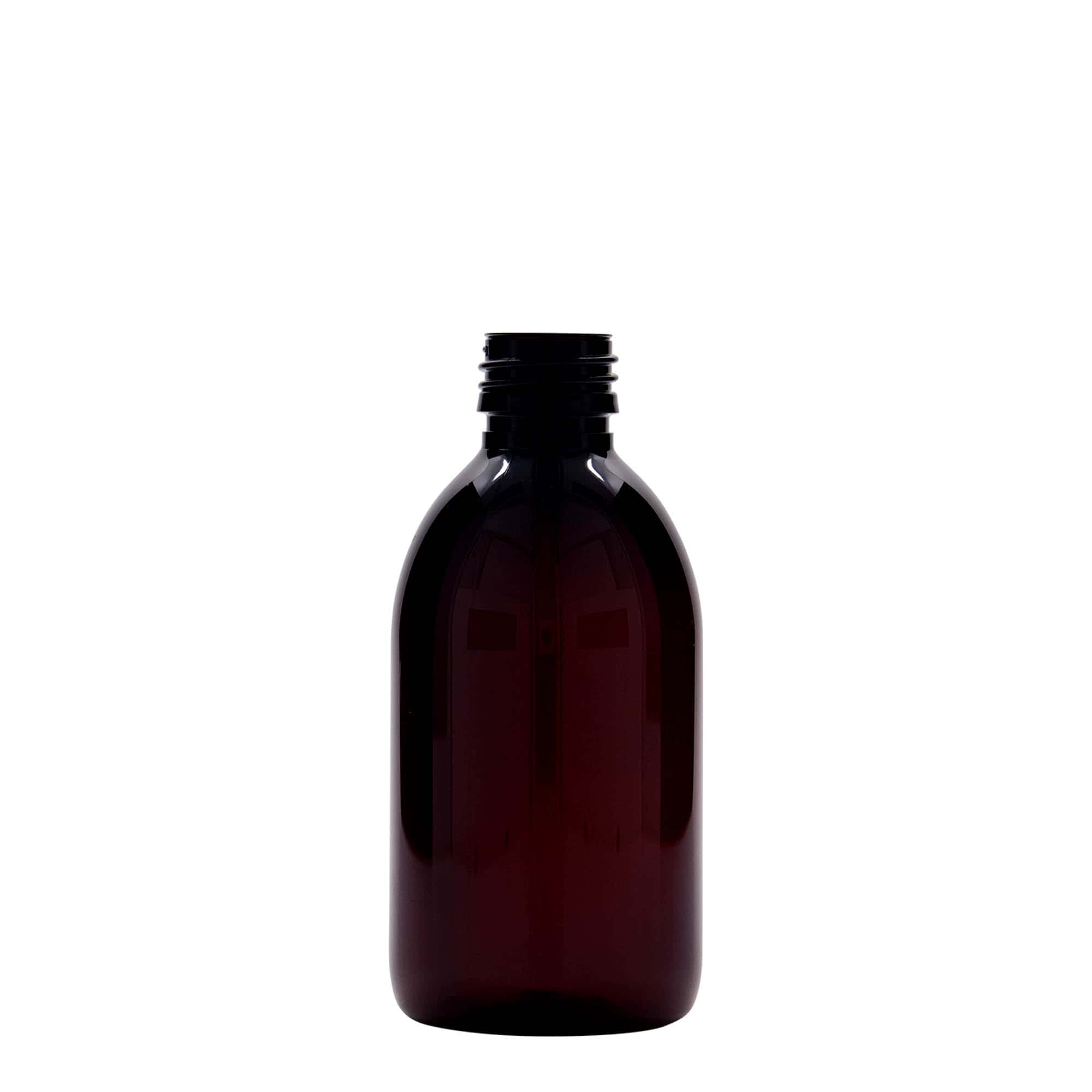 250 ml PET orvosi palack, barna, műanyag, nyílás: PP 28