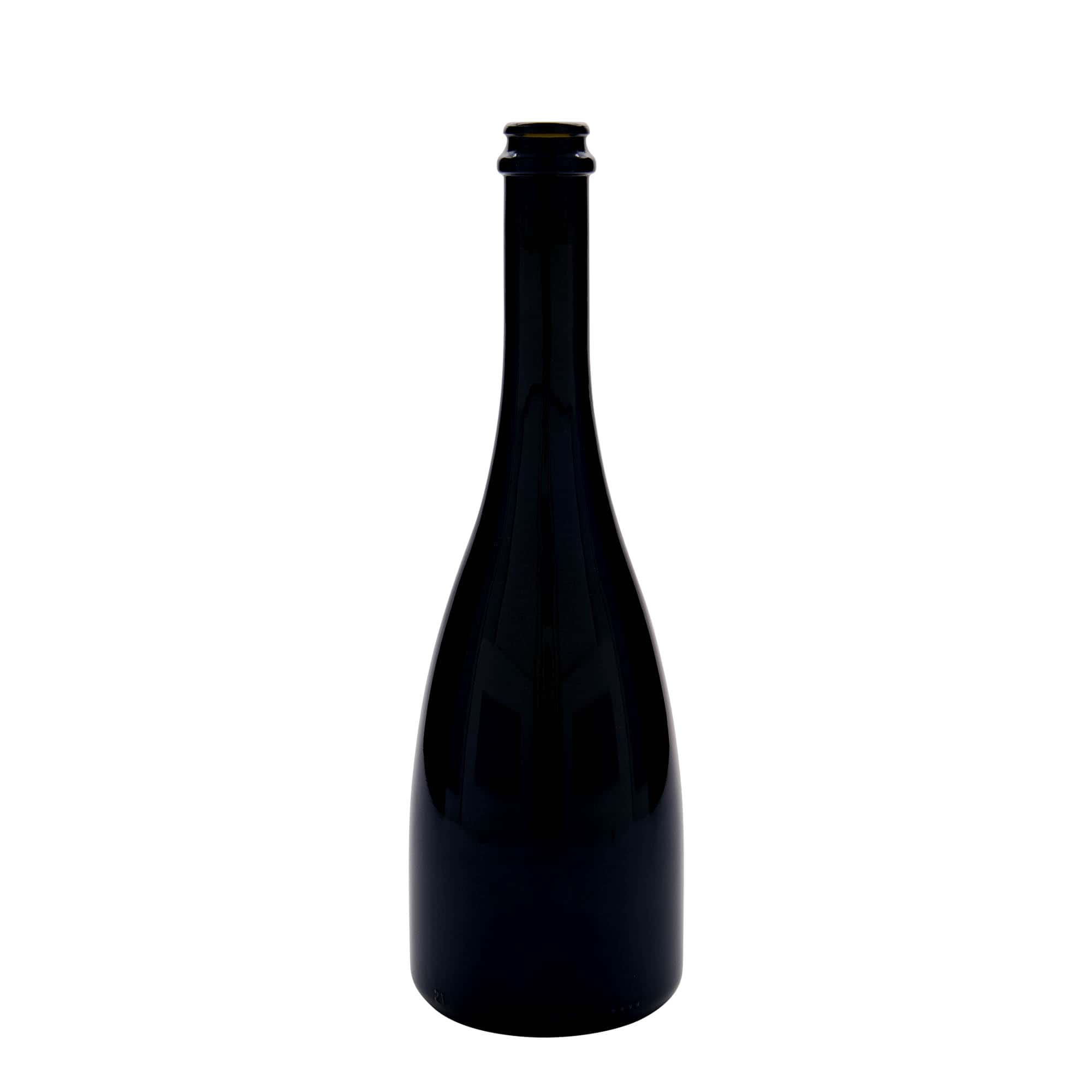 750 ml sör-/pezsgősüveg 'Tosca', üveg, antikzöld, nyak: csavaros kupak