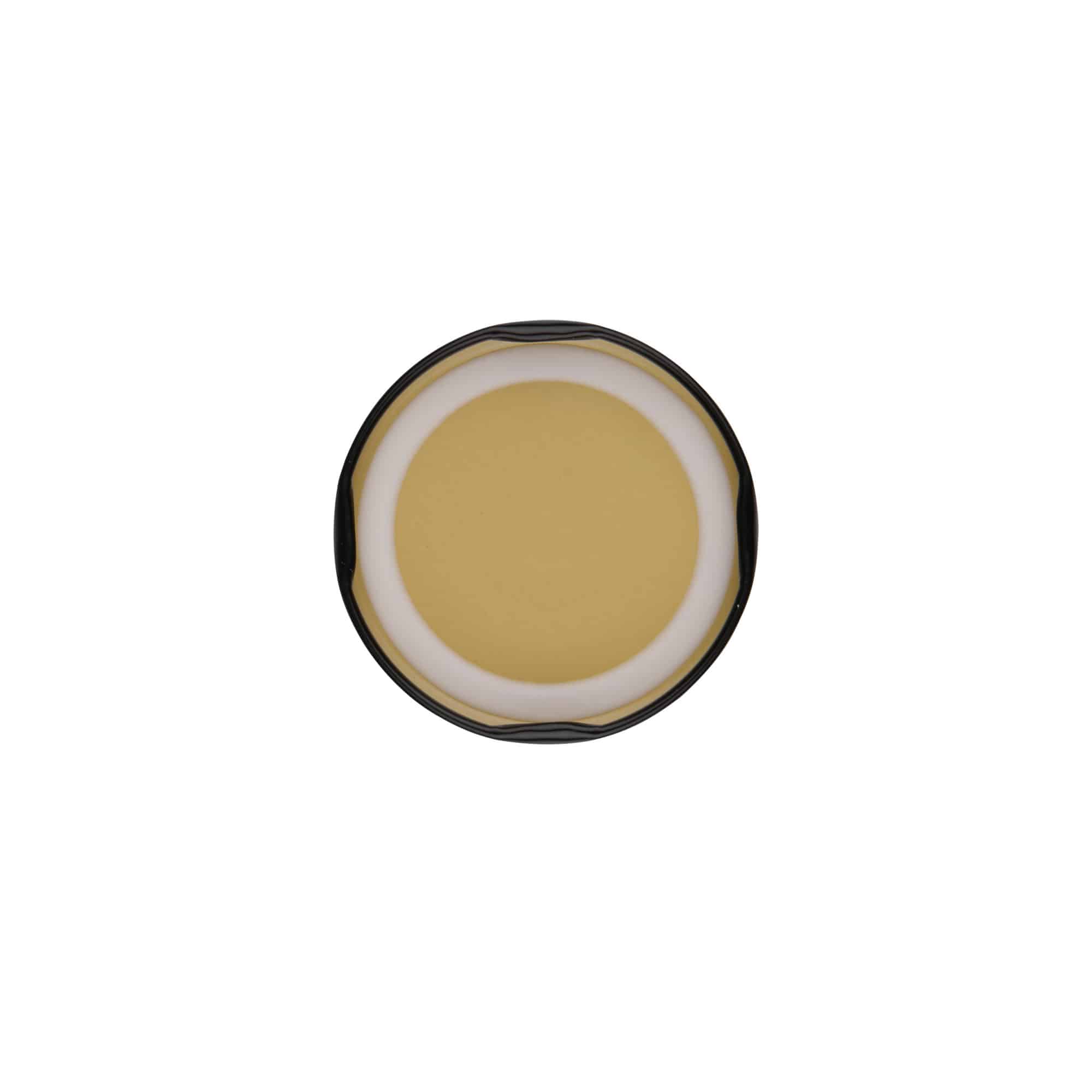 Twist-off fedő, fehérlemez, fekete, nyílásra: TO 58 Twist-off fedő, fehérlemez, fekete, nyílásra: TO 58