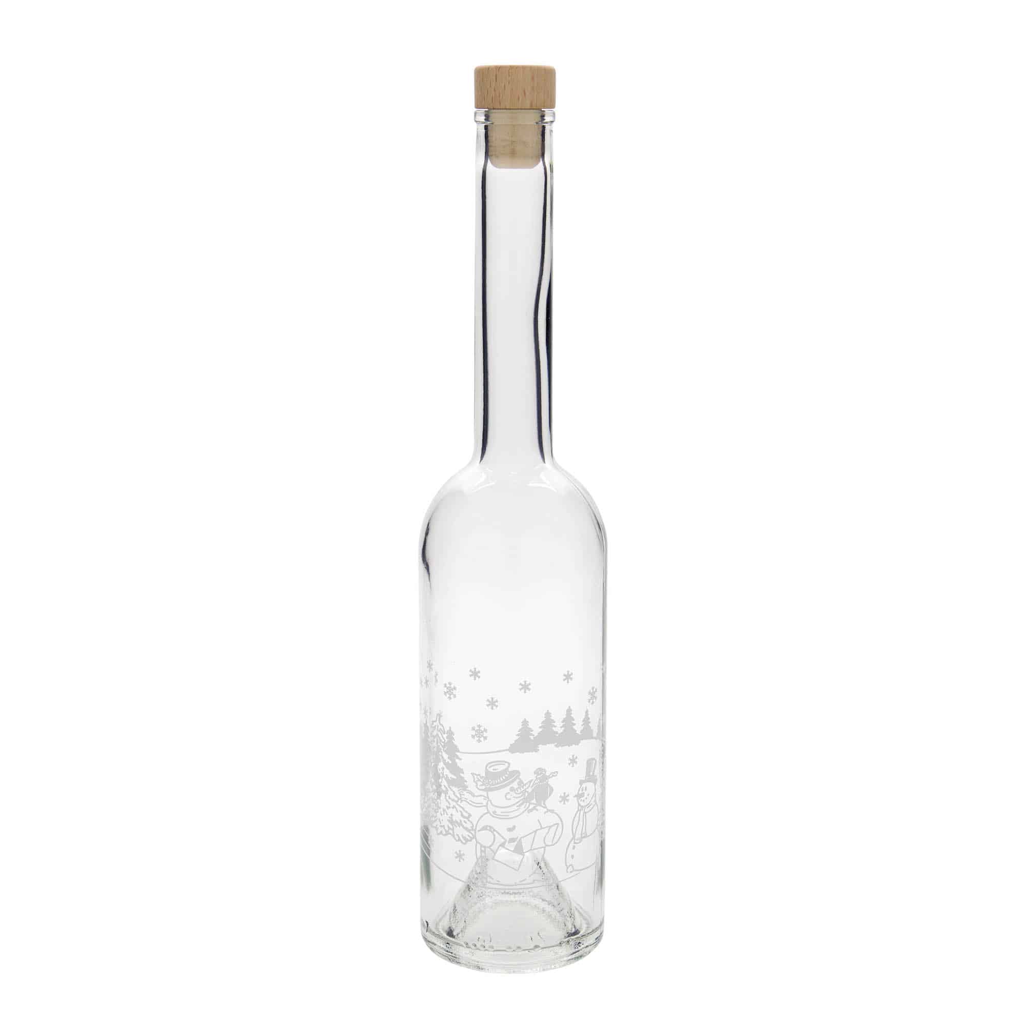 500 ml üveges palack 'Opera', motívum: hóemberpalack, nyílás: parafa