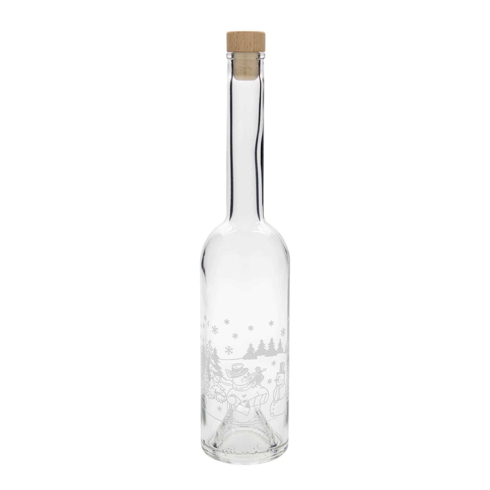 500 ml üveges palack 'Opera', motívum: hóemberpalack, nyílás: parafa