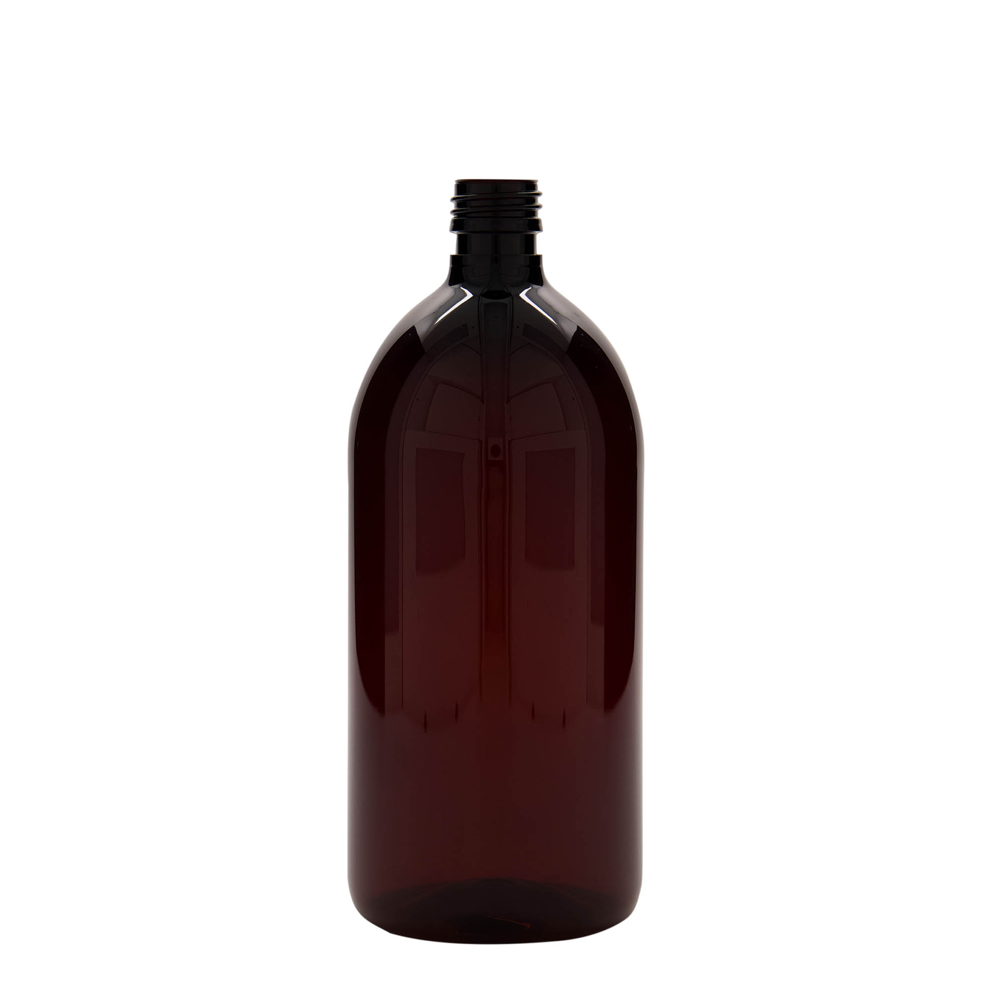 1.000 ml PET orvosi palack, barna, műanyag, nyílás: PP 28
