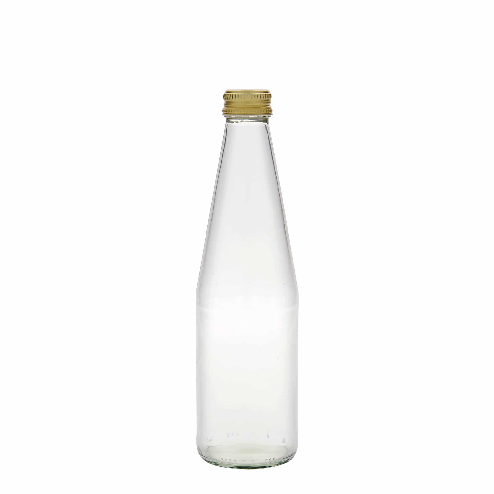 330 ml univerzális palack sárgarépa formában, üveg, nyílás: PP 28