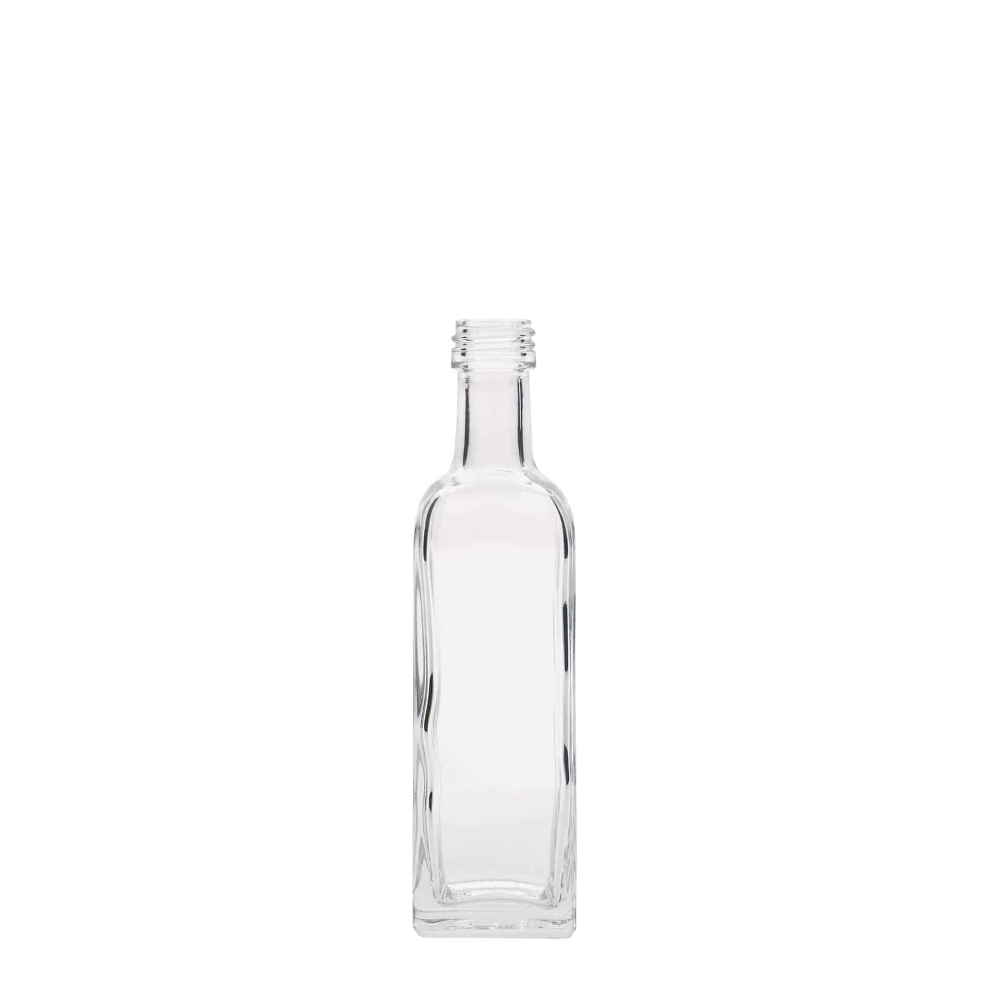 60 ml üveges üveg 'Marasca', négyzet alakú, nyílás: PP 18