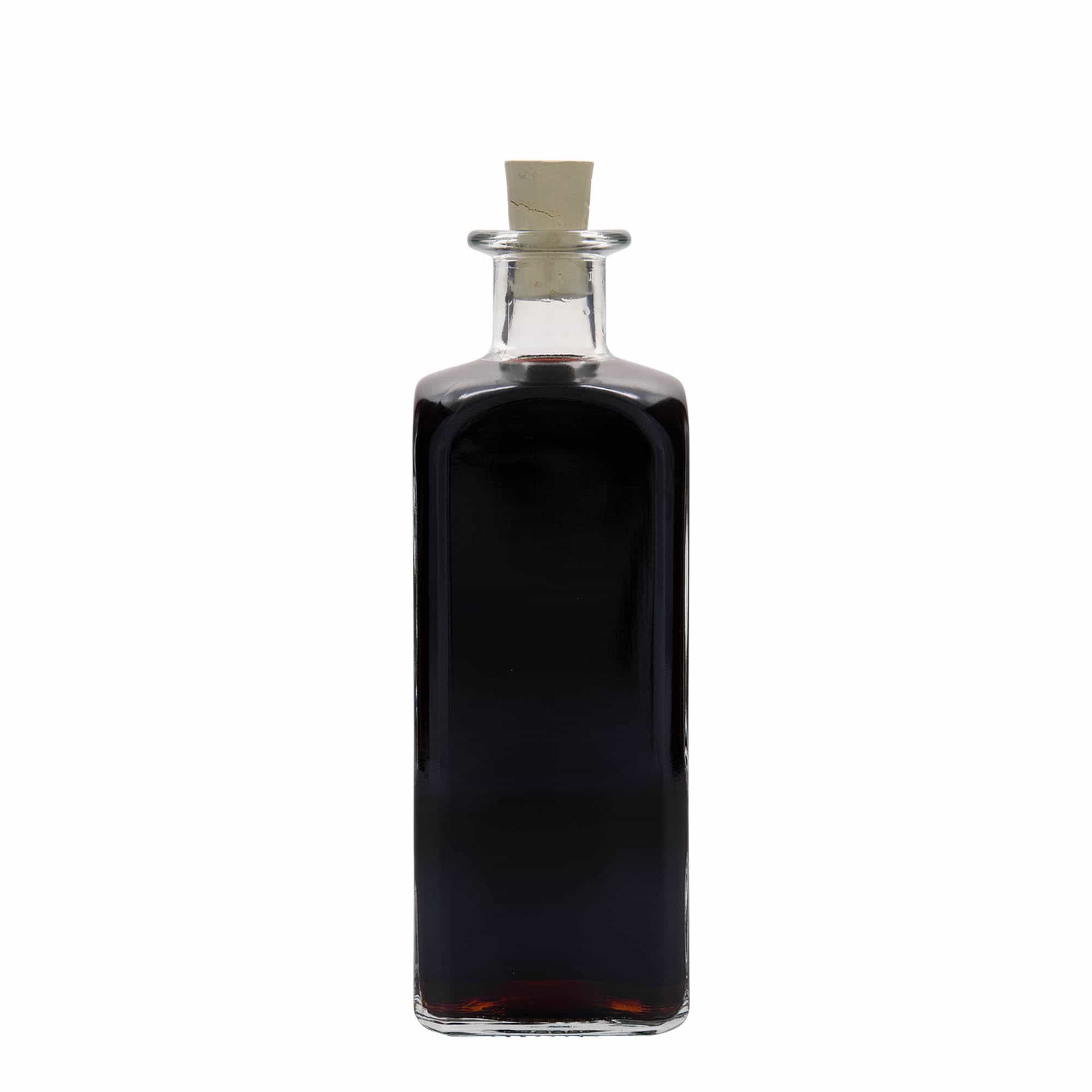 500 ml-es patikai üvegpalack Carré, négyzet alakú, szájnyílás: parafadugó