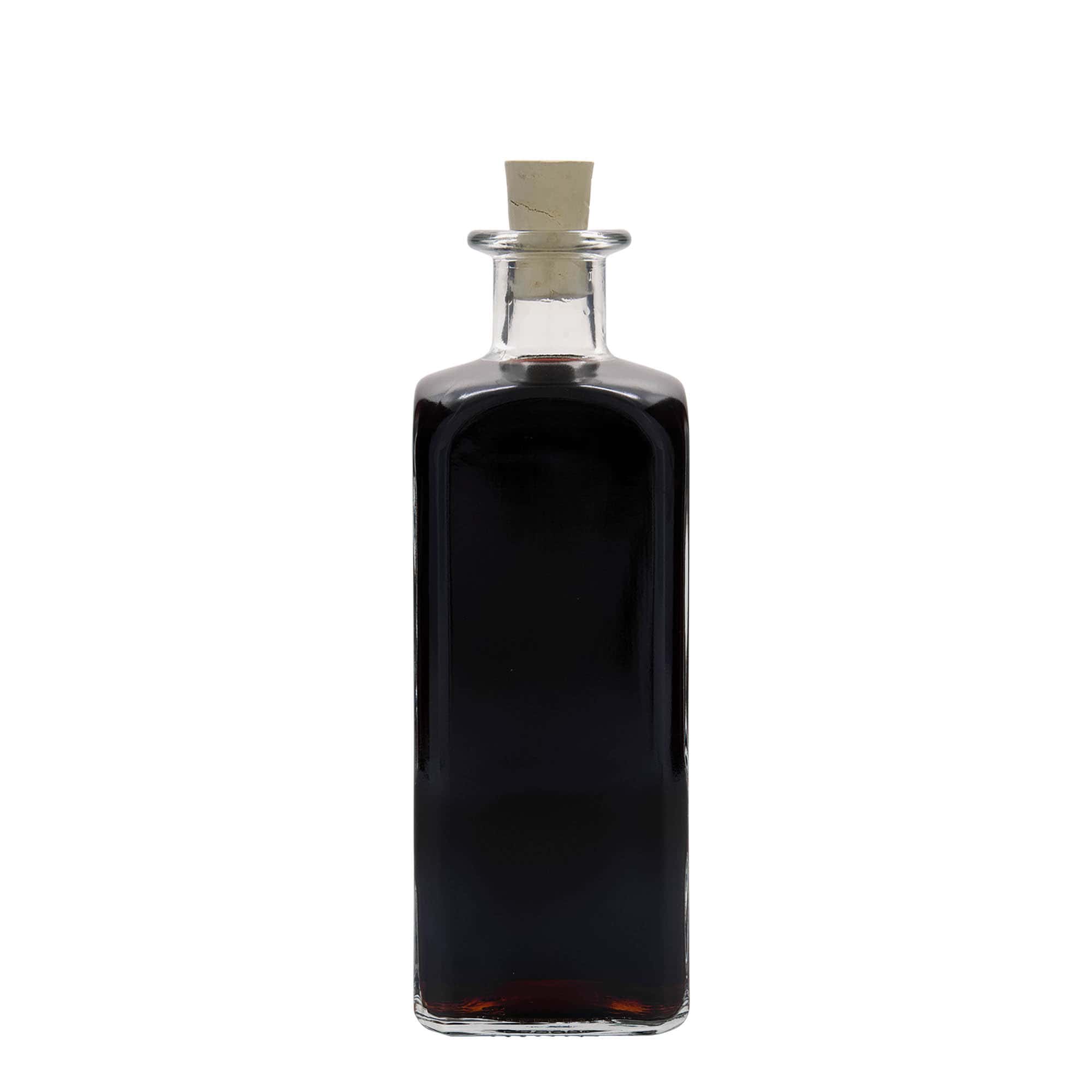 500 ml üvegpalack Apotheker Carré, négyzet alakú, nyílás: parafa