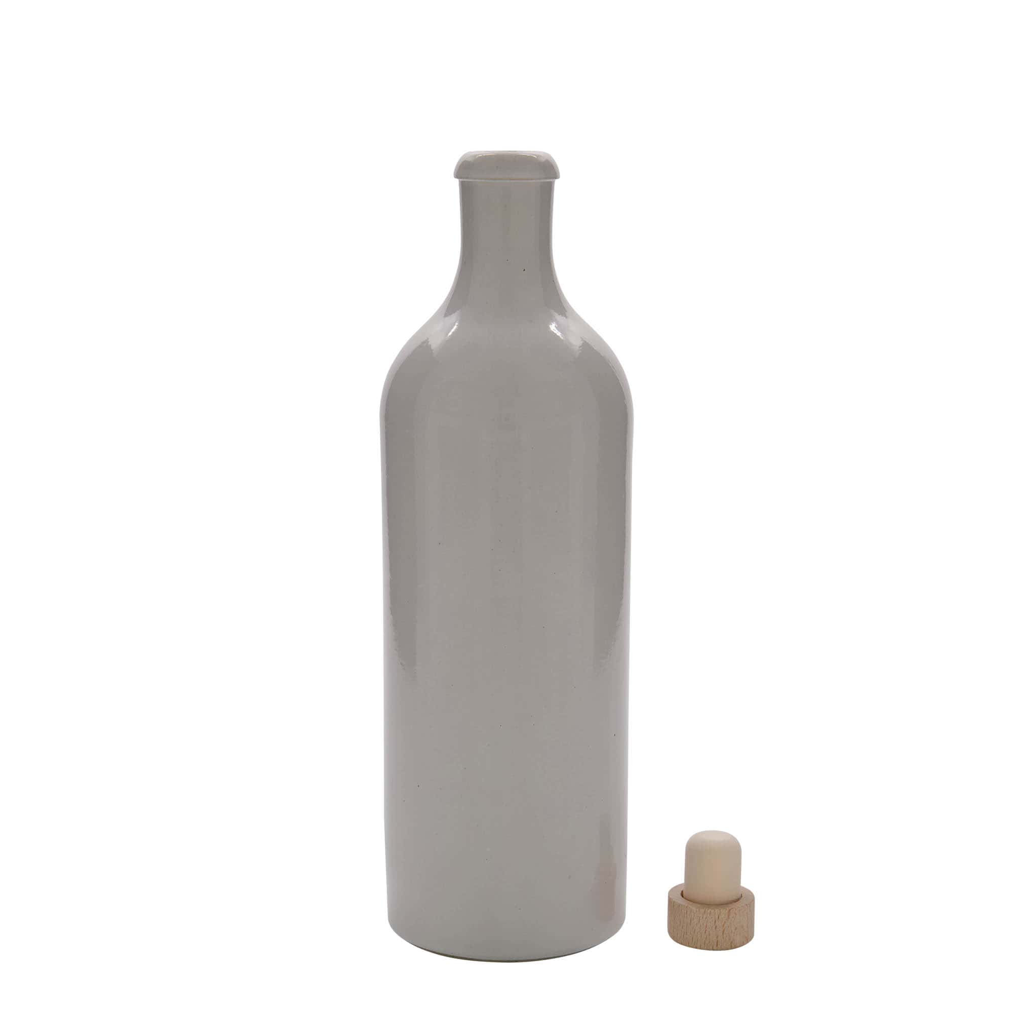 750 ml agyagedény, kőedény, fehér, nyílás: parafa
