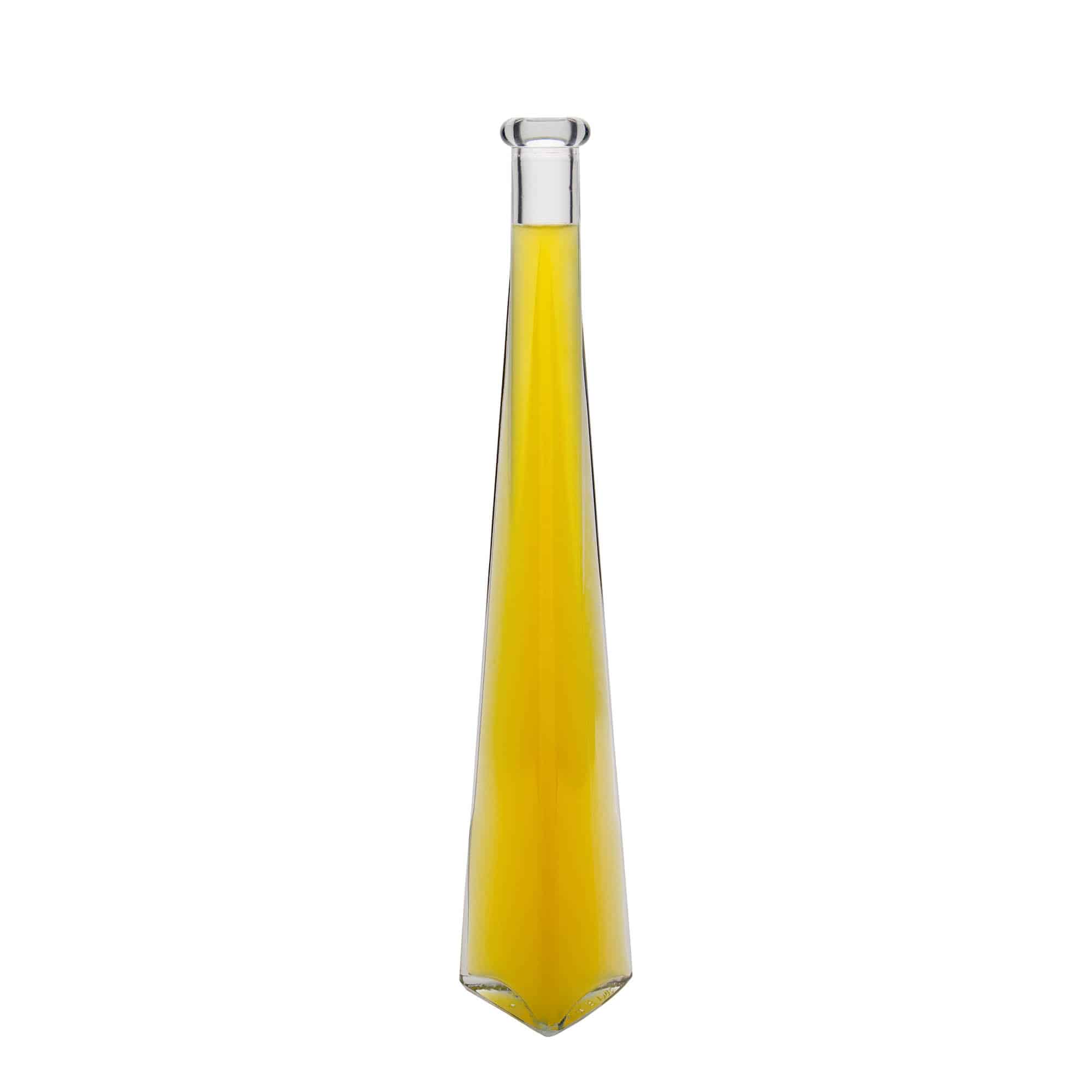 200 ml üvegpalack 'Dama Triangolore', háromszög alakú, nyílás: parafa