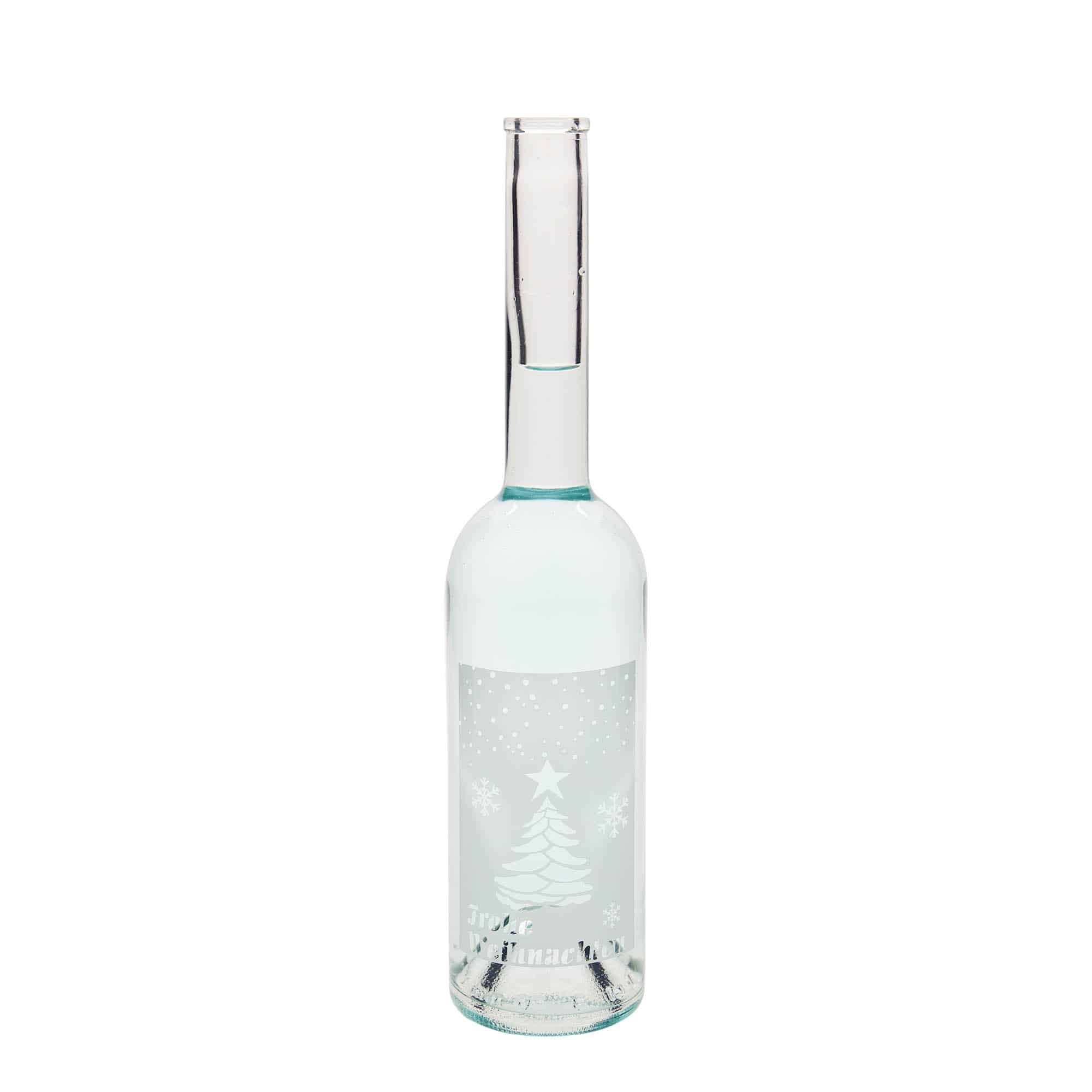 500 ml-es üvegpalack 'Opera', motívum: Fehér karácsony, szájnyílás: parafadugó
