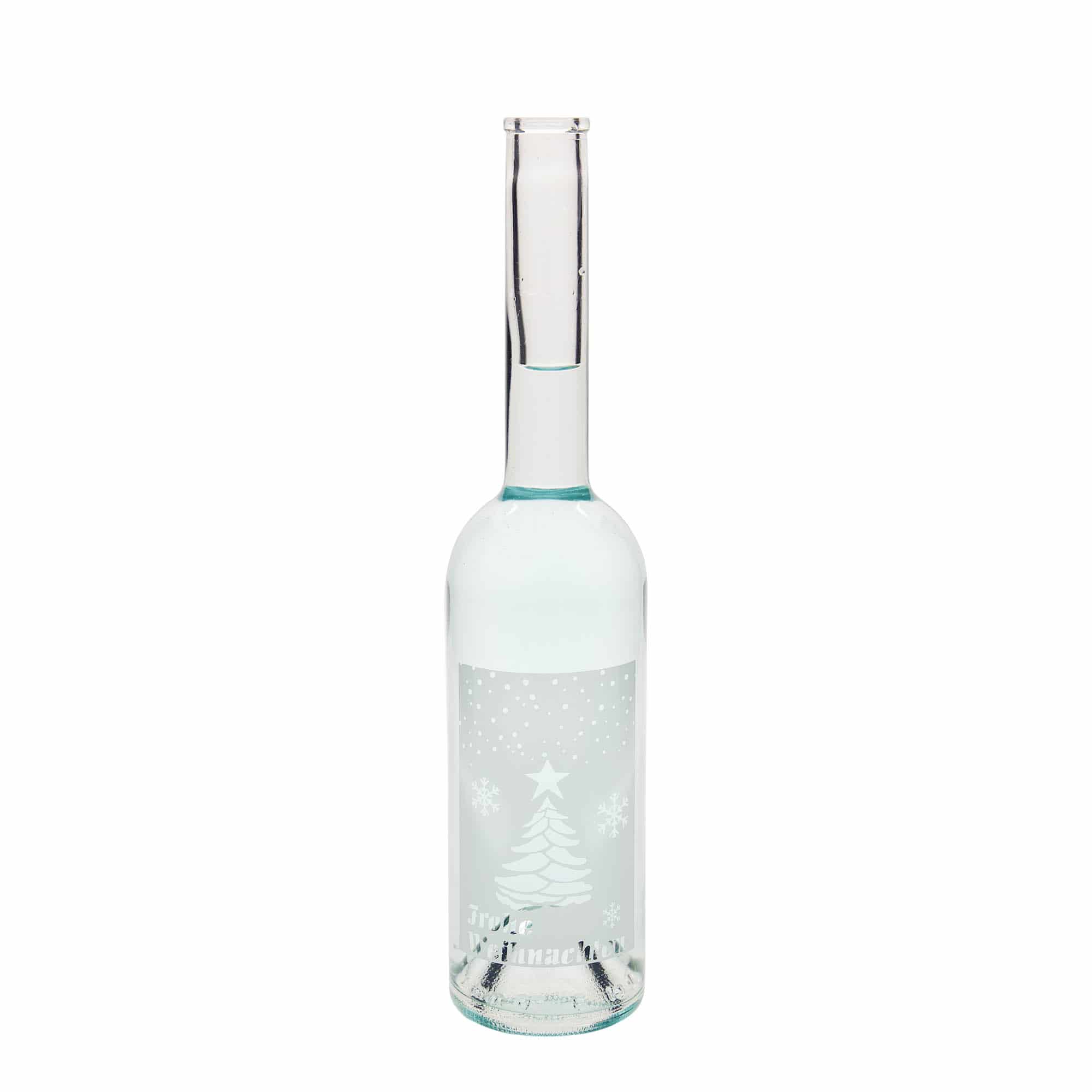 500 ml üvegpalack 'Opera', motívum: Fehér karácsony, nyak: parafa