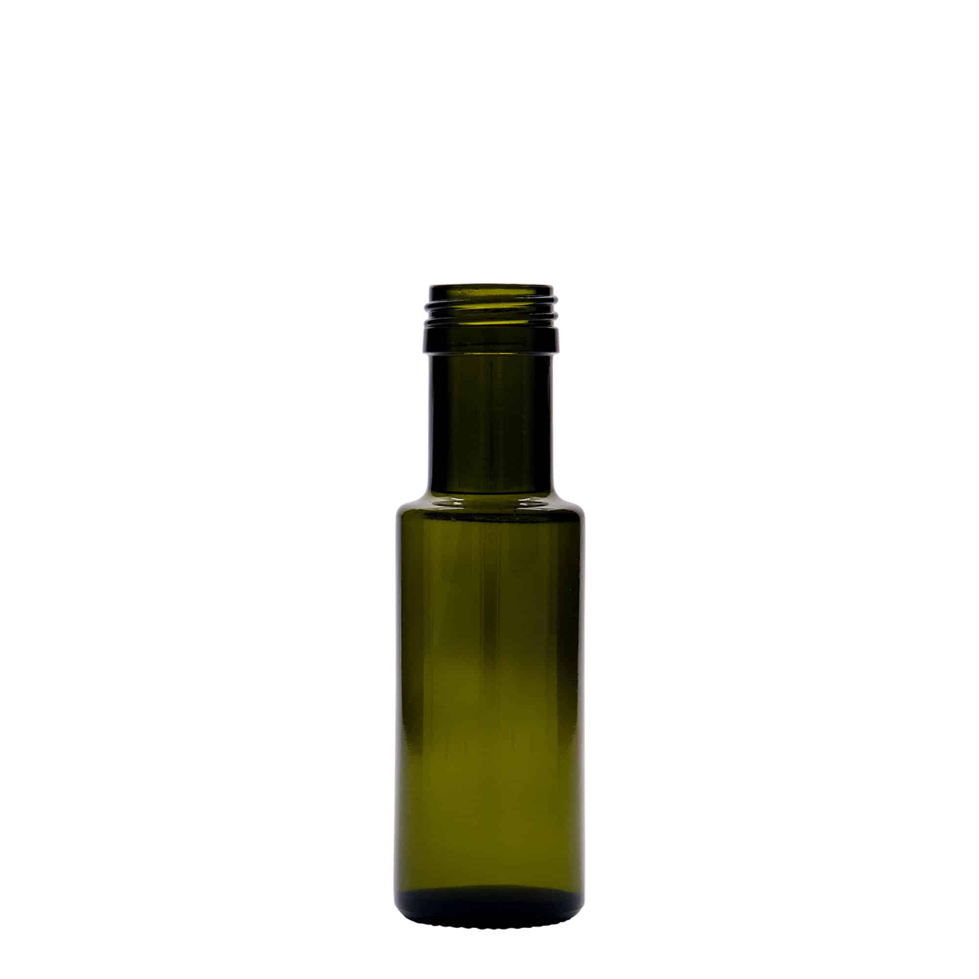 100 ml üvegpalack 'Dorica', antikzöld, nyak: PP 31,5