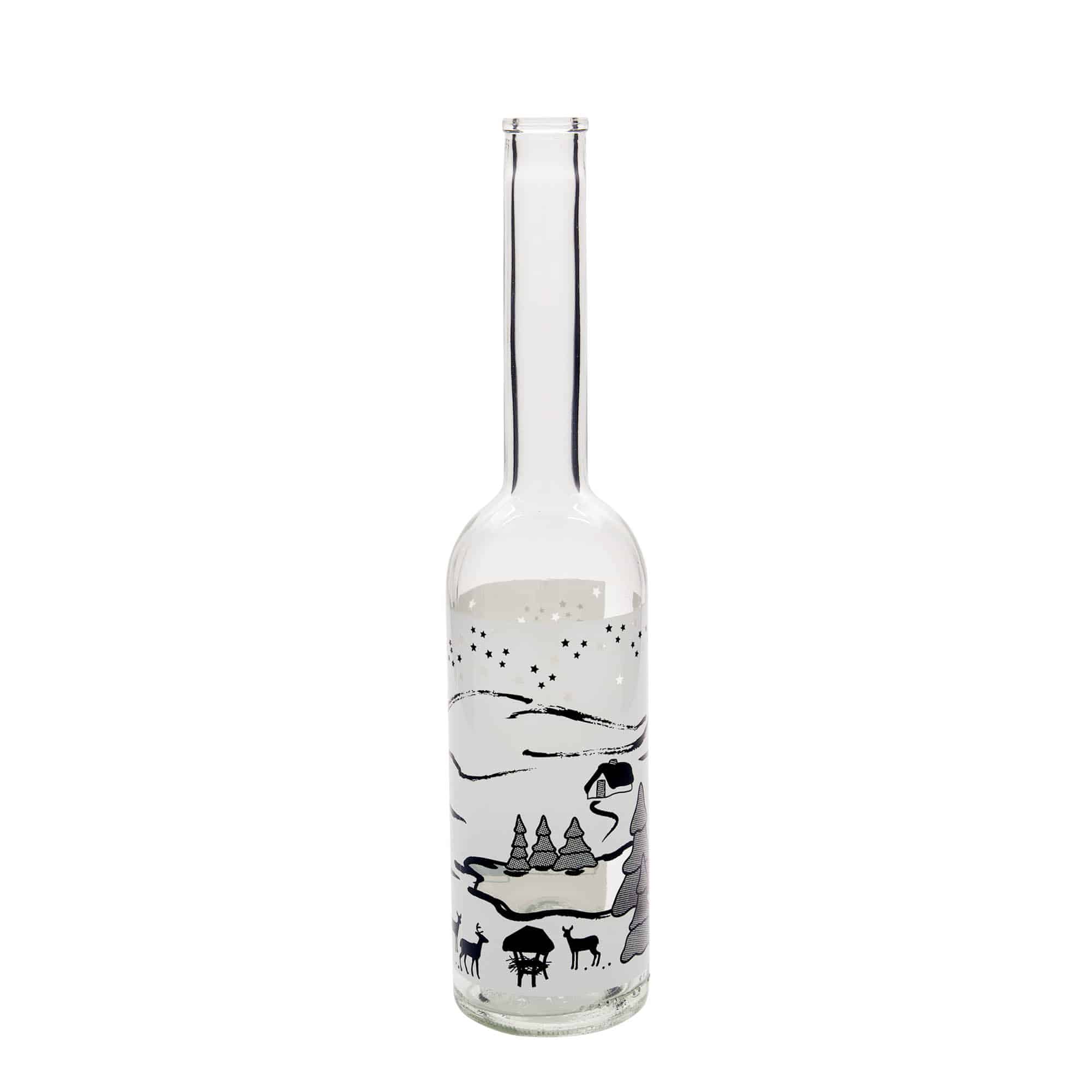500 ml üvegpalack 'Opera', motívum: Téli álom-Bianco, nyak: parafa
