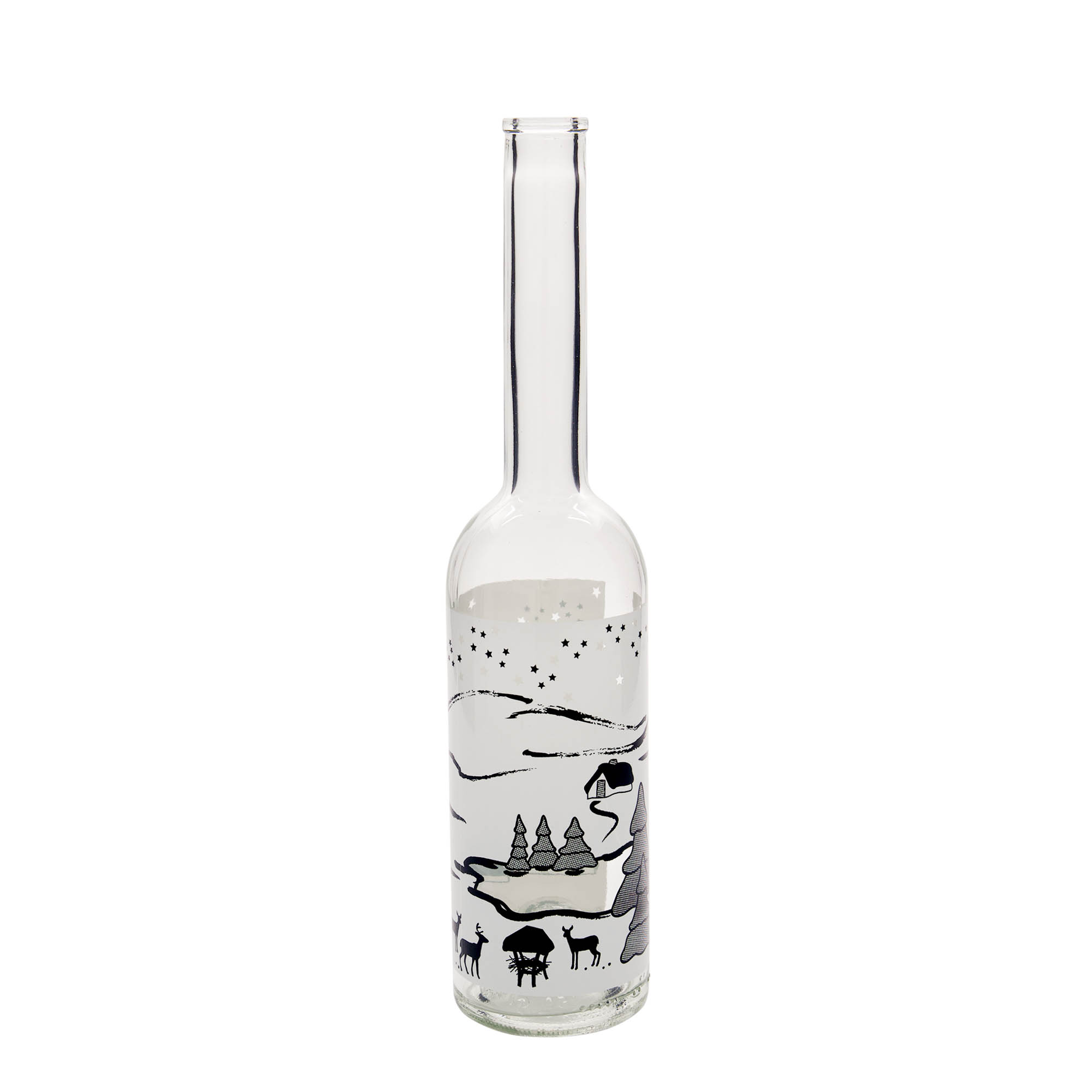500 ml üvegpalack 'Opera', motívum: Téli álom-Bianco, nyak: parafa 500 ml üvegpalack 'Opera', motívum: Téli álom-Bianco, nyak: parafa
