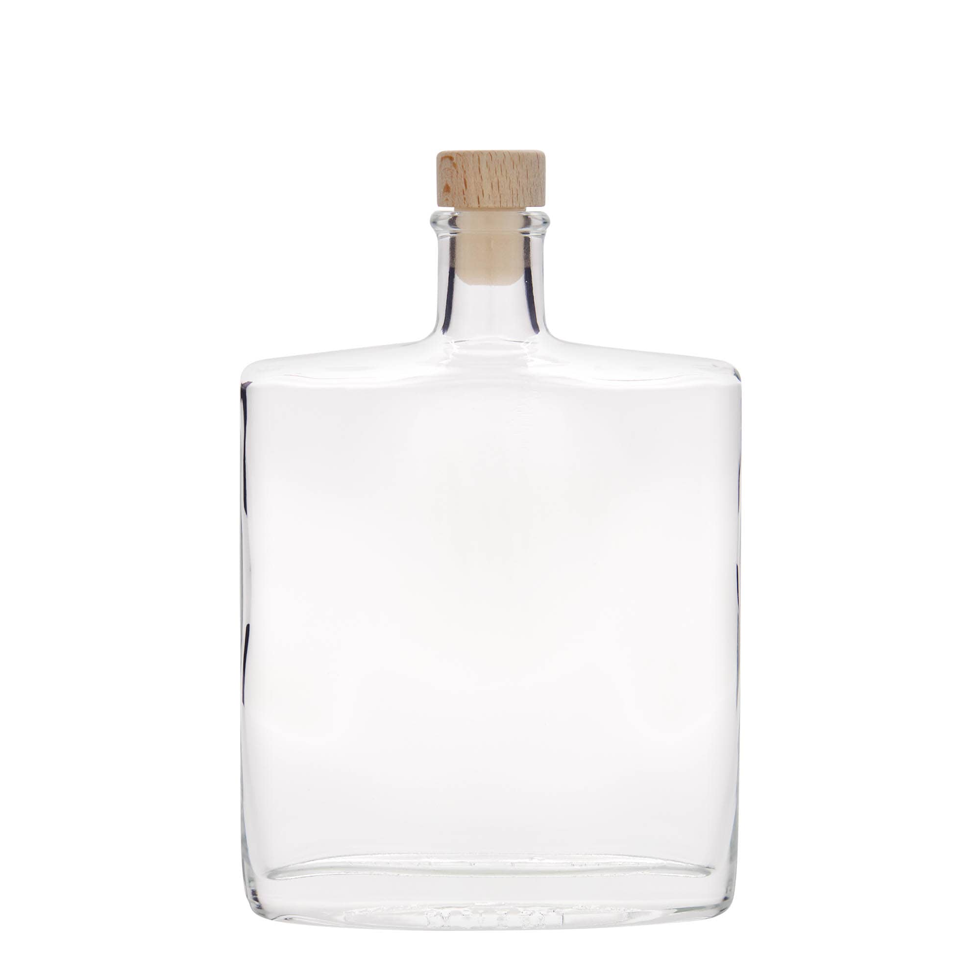 500 ml-es üvegpalack 'Zorba', ovális, szájnyílás: parafadugó