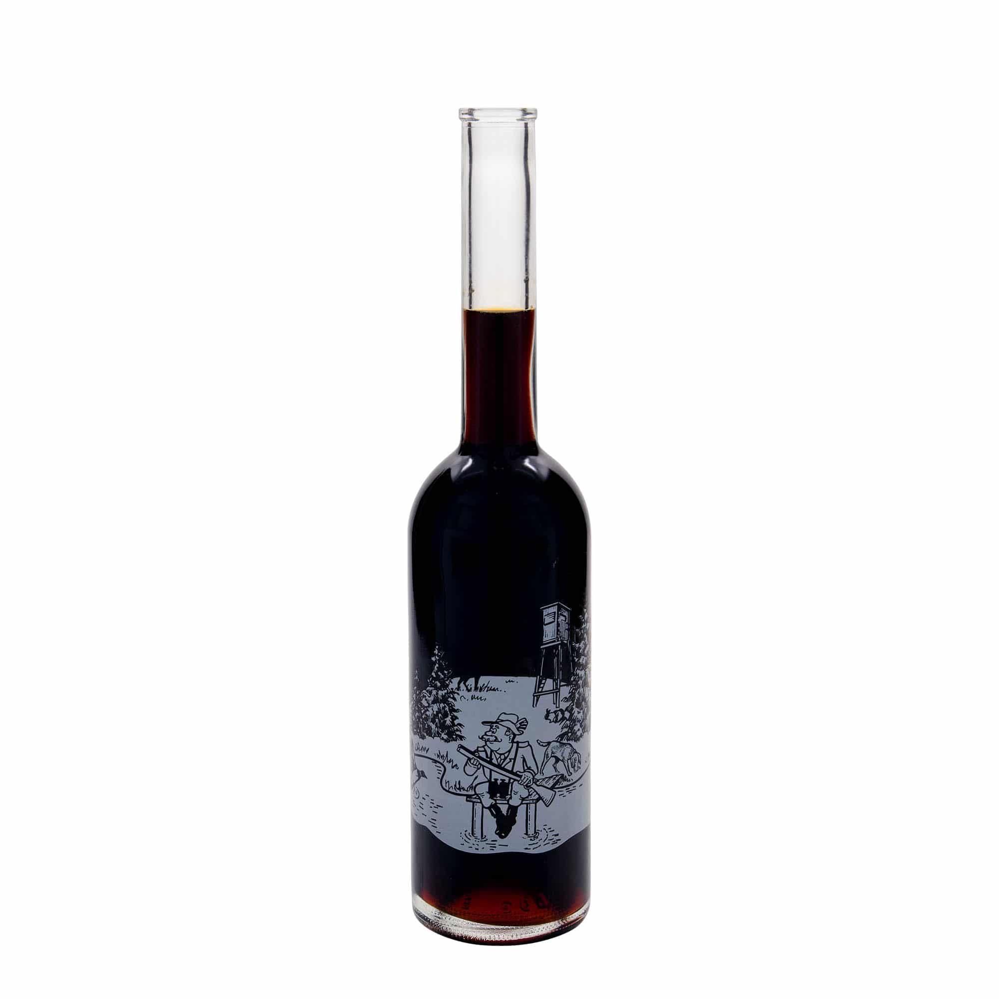 500 ml-es üvegpalack 'Opera', motívum: Vadász, szájnyílás: parafadugó
