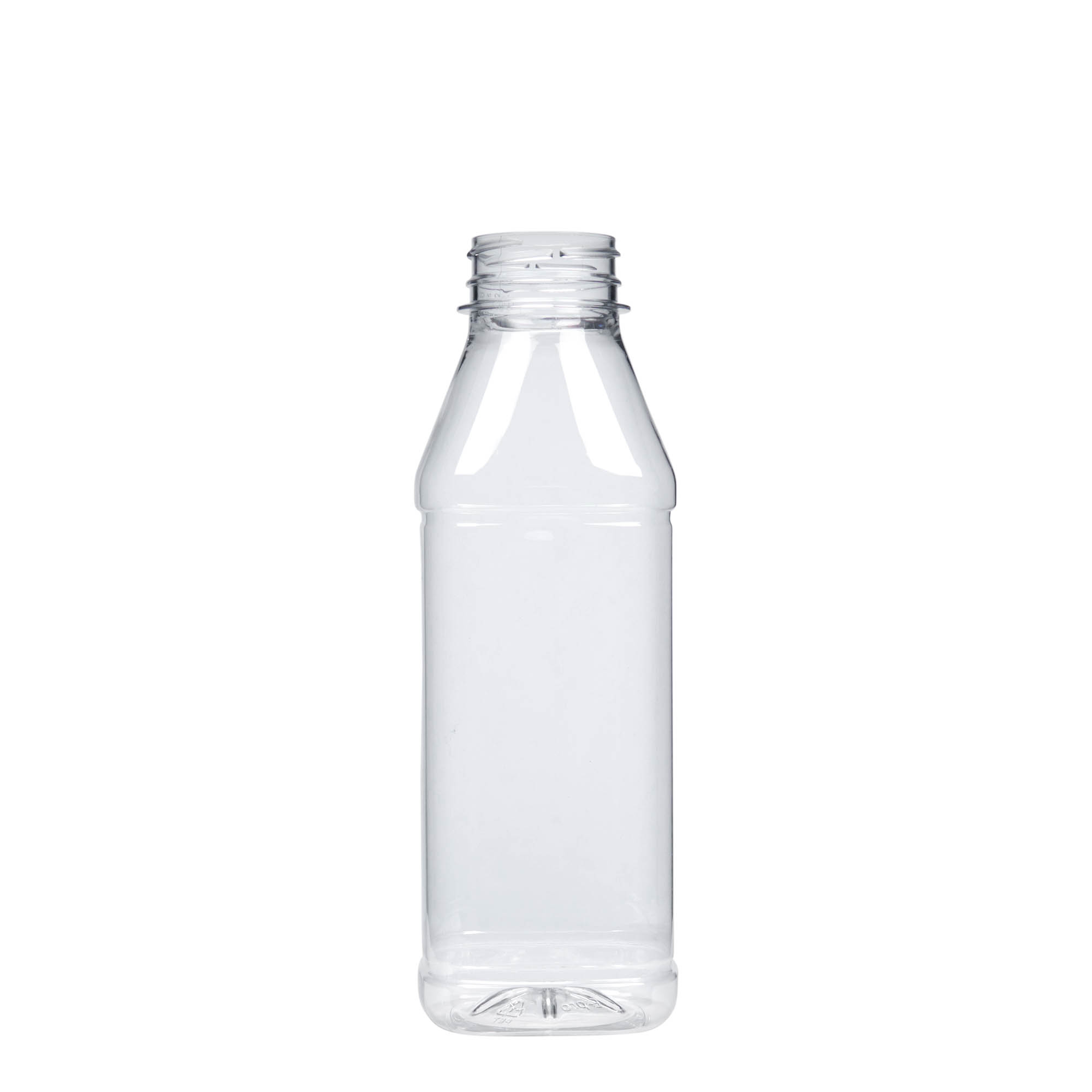 500 ml PET-palack 'Milk and Juice Carré', négyzet alakú, műanyag, nyílás: 38 mm