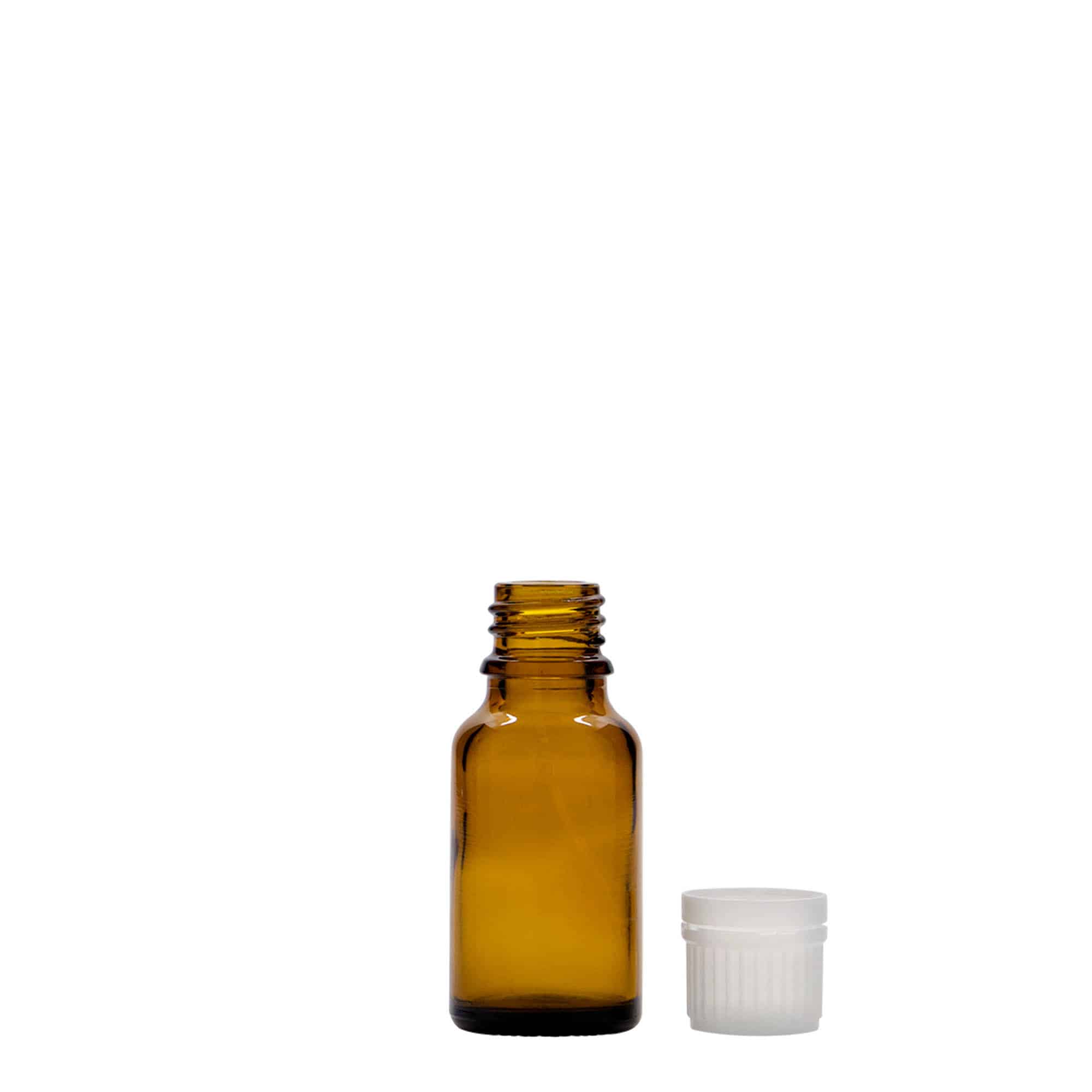15 ml-es patikai üveg, üveg, barna, szájnyílás: DIN 18