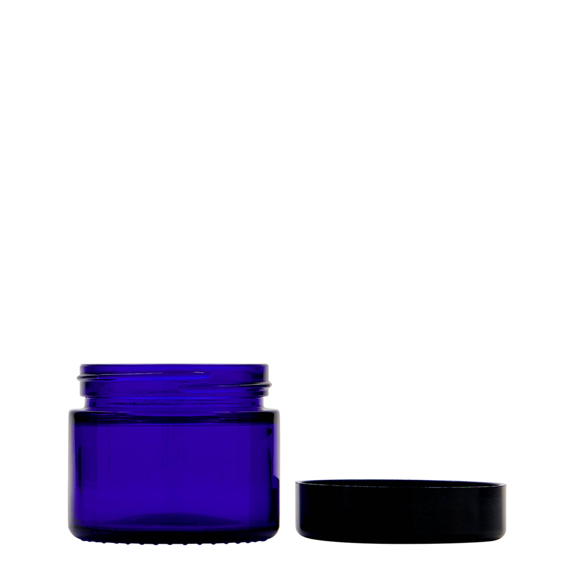 50 ml tégely 'Blue Edition', üveg, királykék, nyílás: csavarzár
