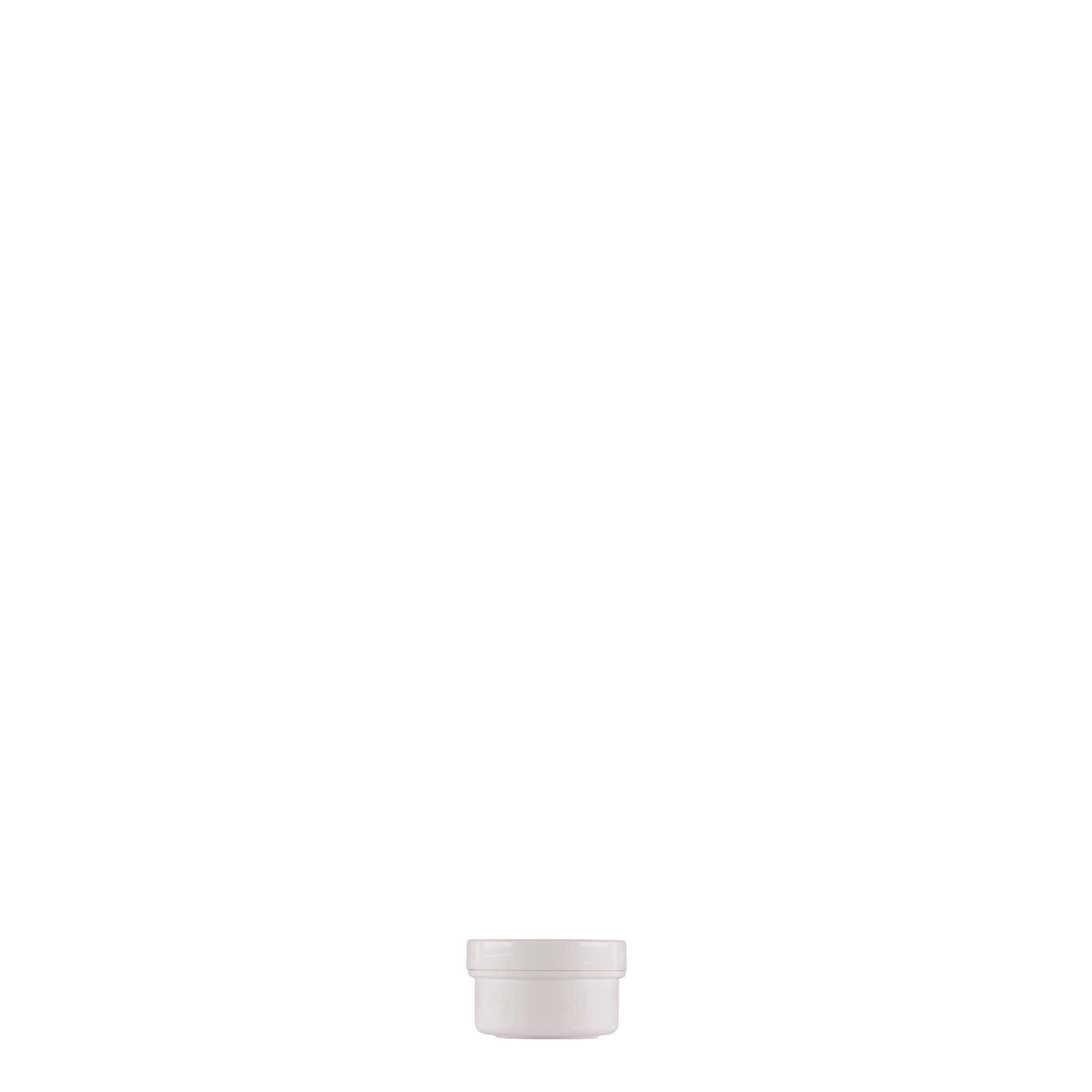 6 ml műanyag tégely 'White Line', PP, fehér, nyílás: csavarzár 6 ml műanyag tégely 'White Line', PP, fehér, nyílás: csavarzár