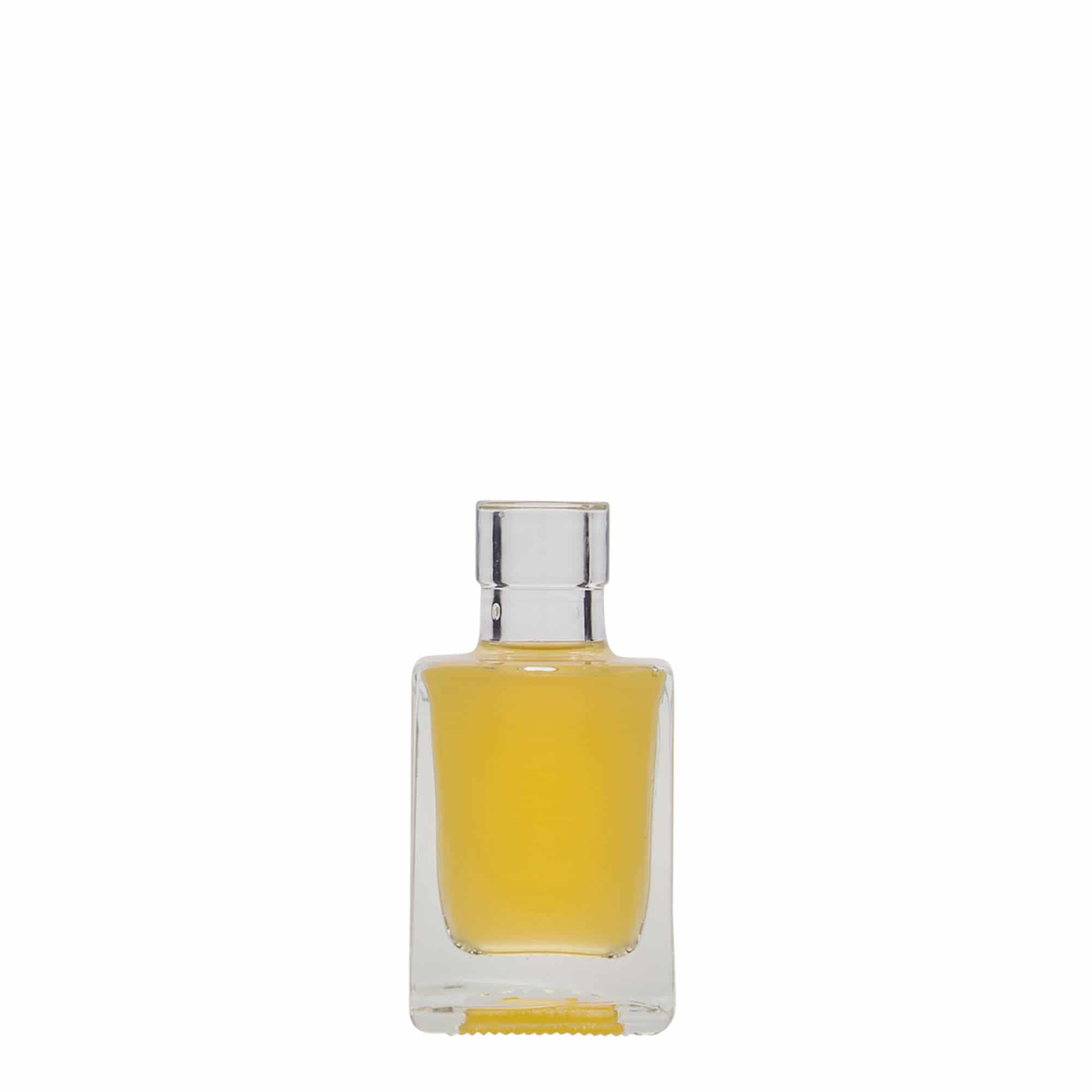 50 ml üveges palack 'Cube', négyszögletes, nyílás: parafa