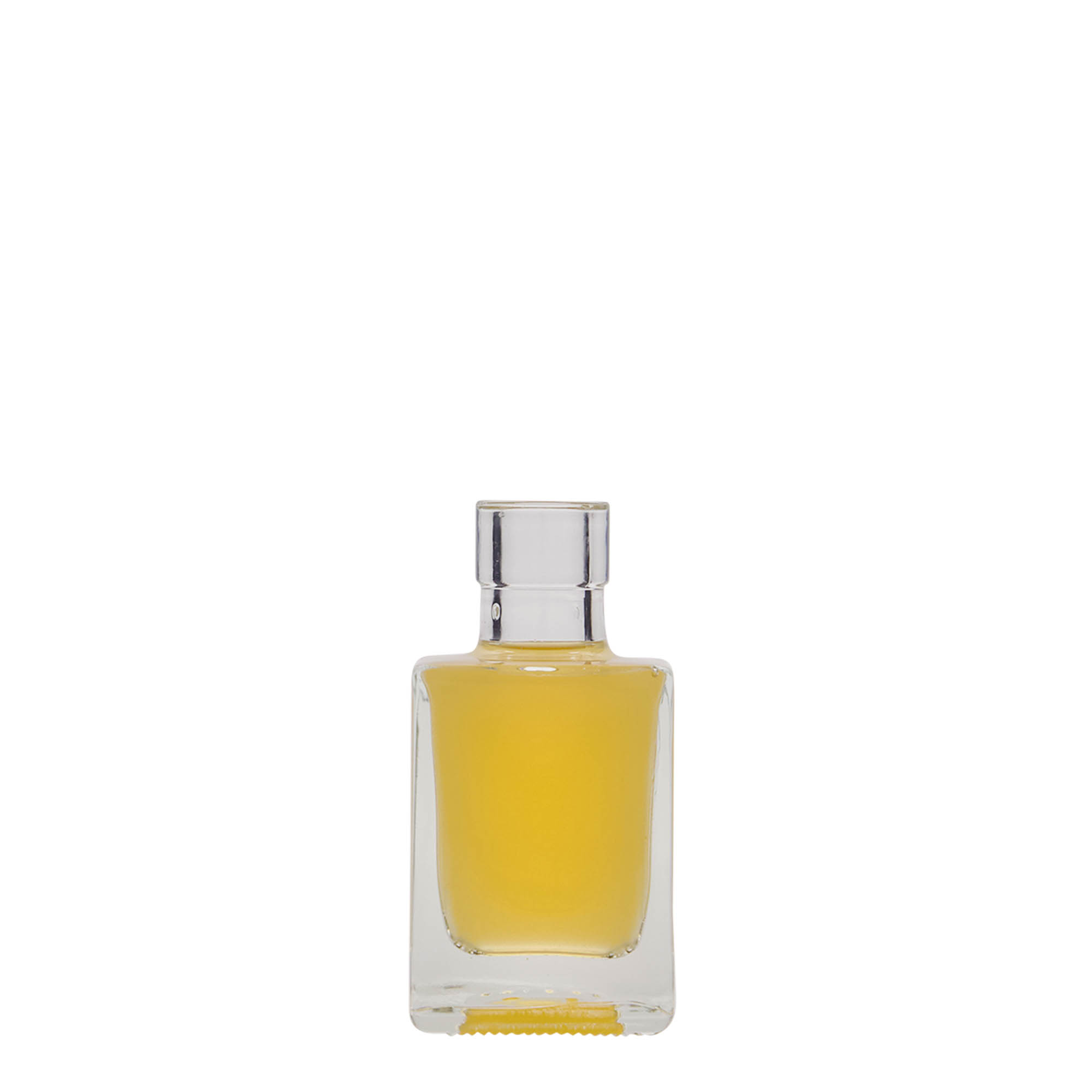 50 ml üveges palack 'Cube', négyszögletes, nyílás: parafa