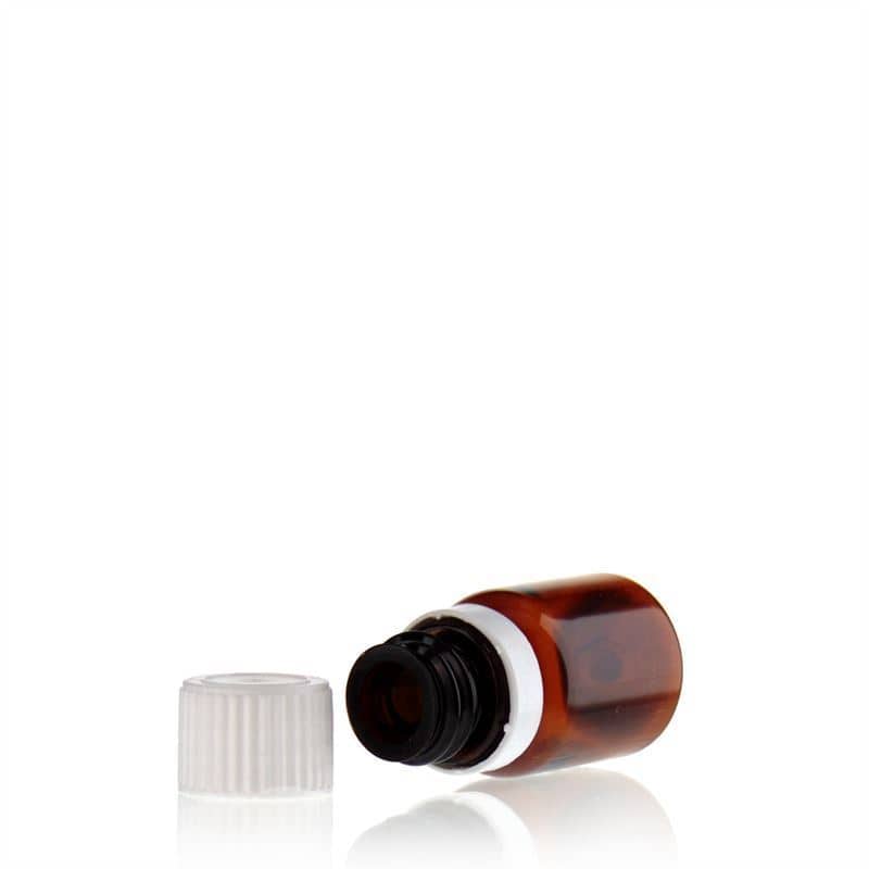 10 ml PET orvosi üveg 'Easy Living', barna, műanyag, nyak: DIN 18
