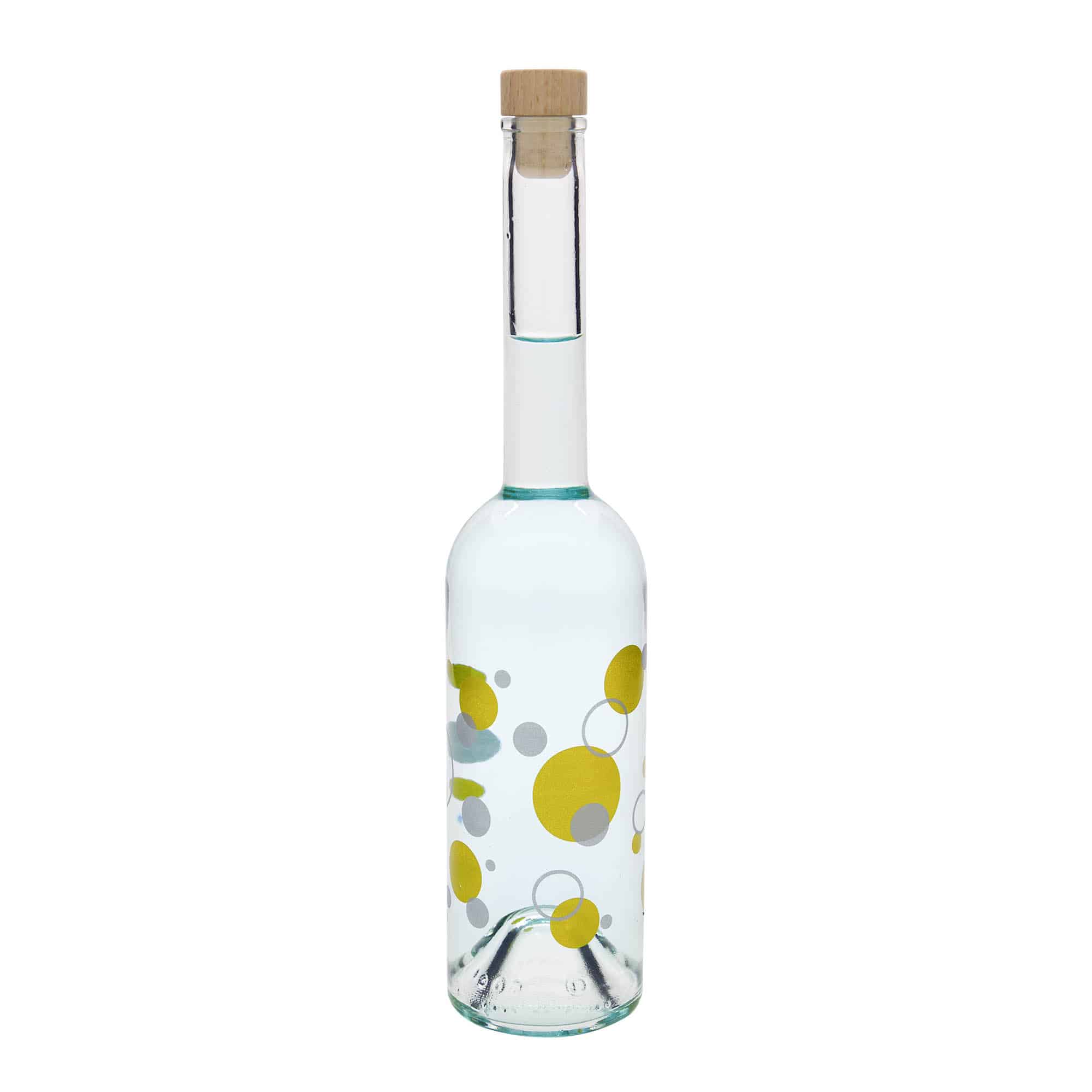 500 ml üveges palack 'Opera', minta: pontok, nyílás: parafa
