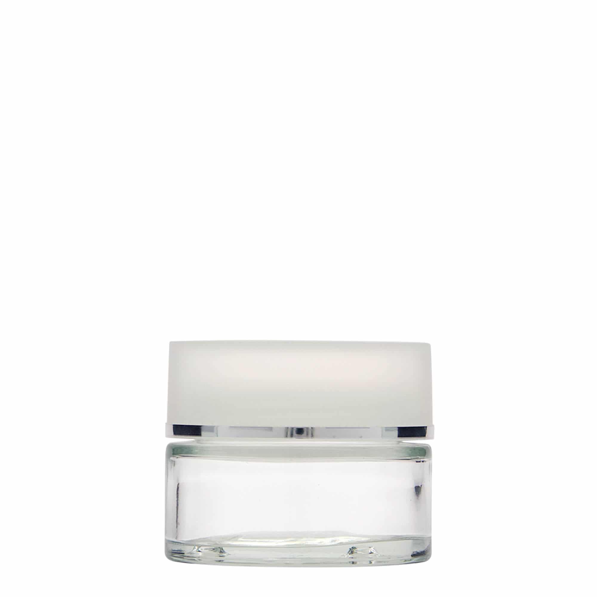 50 ml-es tégely 'Clear Edition', üveg, szájnyílás: csavaros kupak