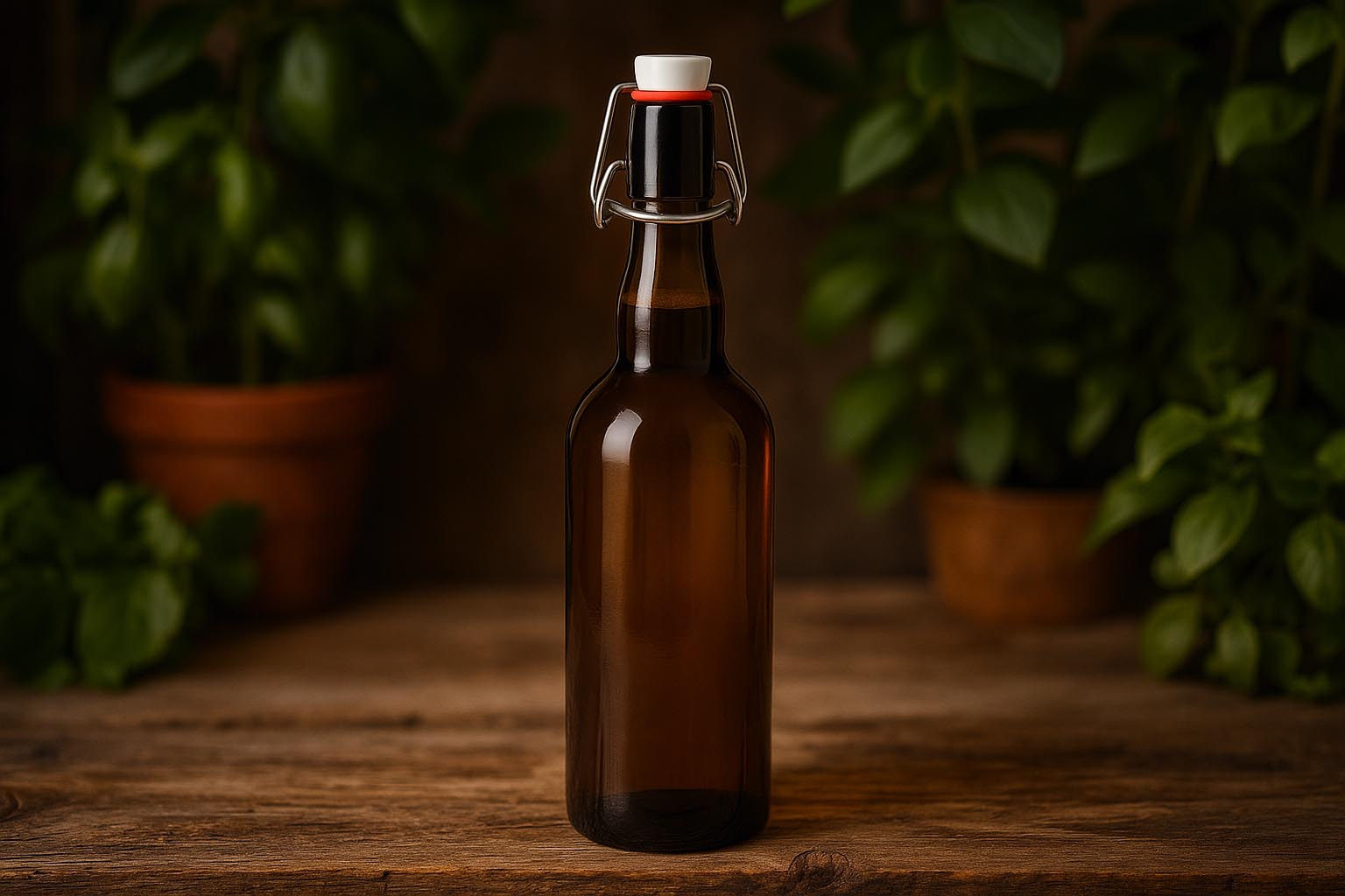 750 ml sörösüveg Belgiumból, üveg, nyak: patentzár