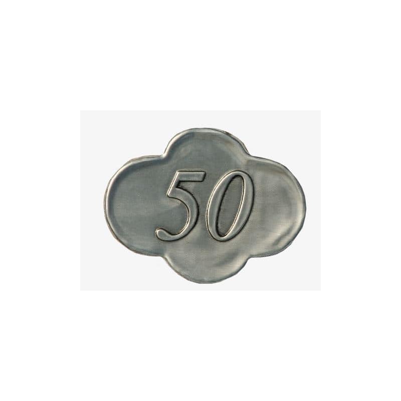 Óncímke '50', fém, ezüst