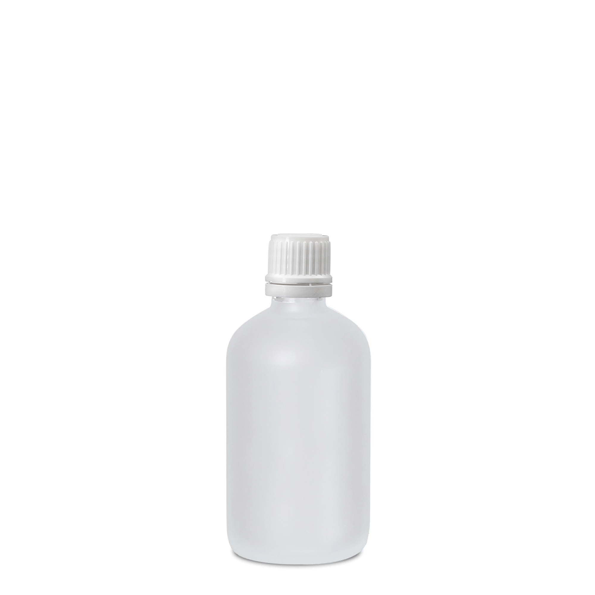 100 ml orvosi üveg, üveg, jegesített, nyílás: DIN 18